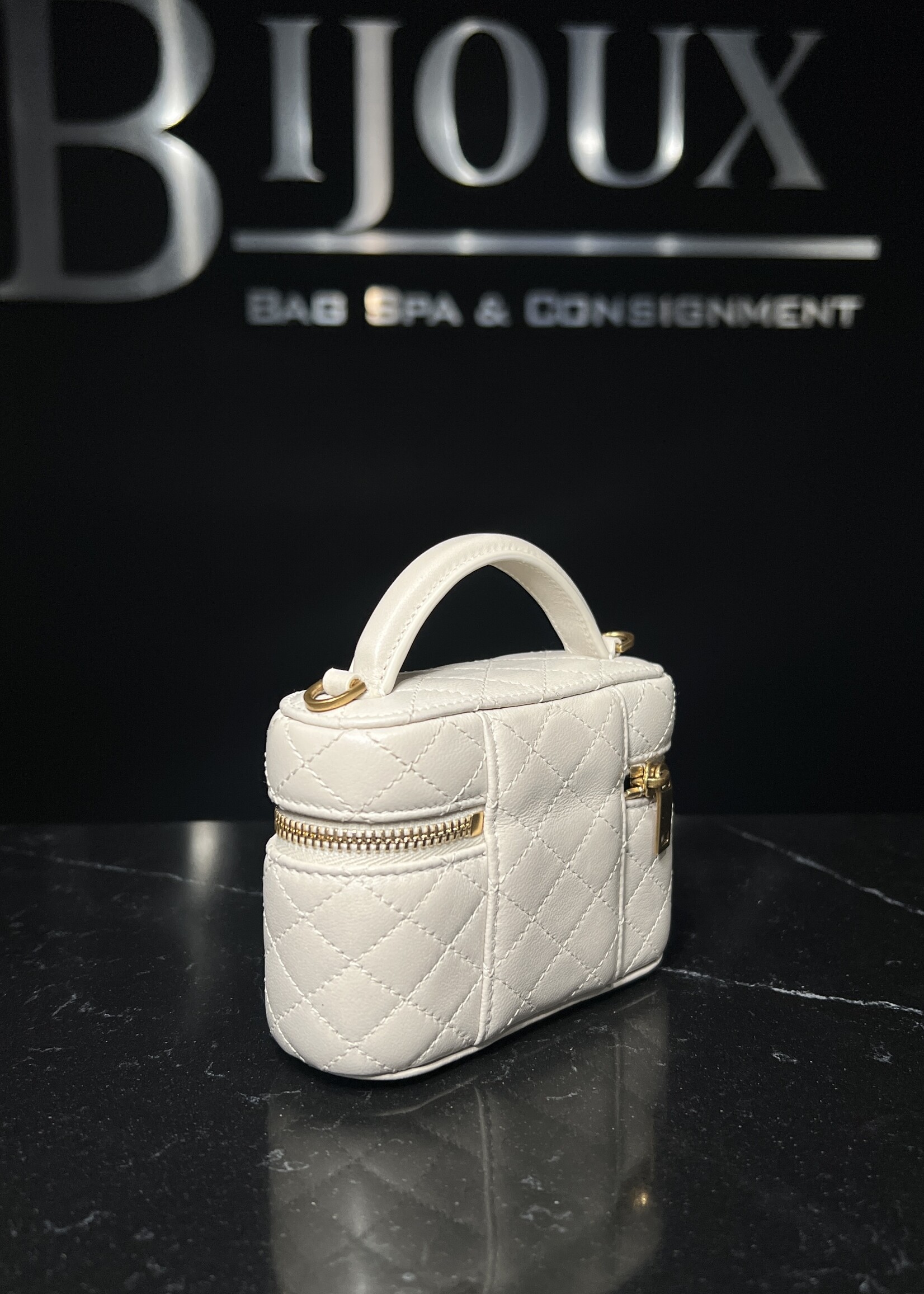 Saint Laurent SOLD - Saint Laurent Lambskin Quilted Micro Gaby Vanity Case