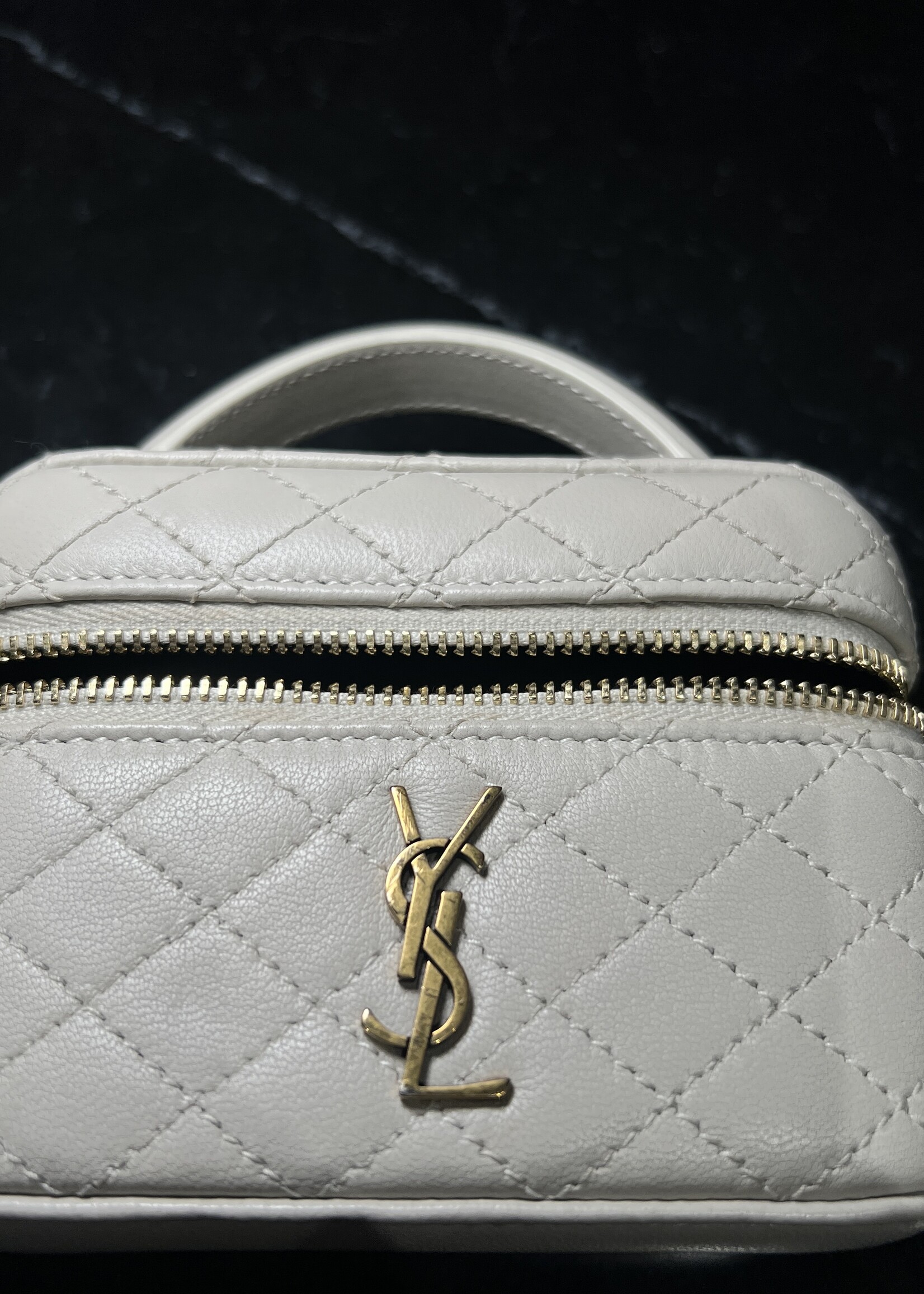Saint Laurent SOLD - Saint Laurent Lambskin Quilted Micro Gaby Vanity Case