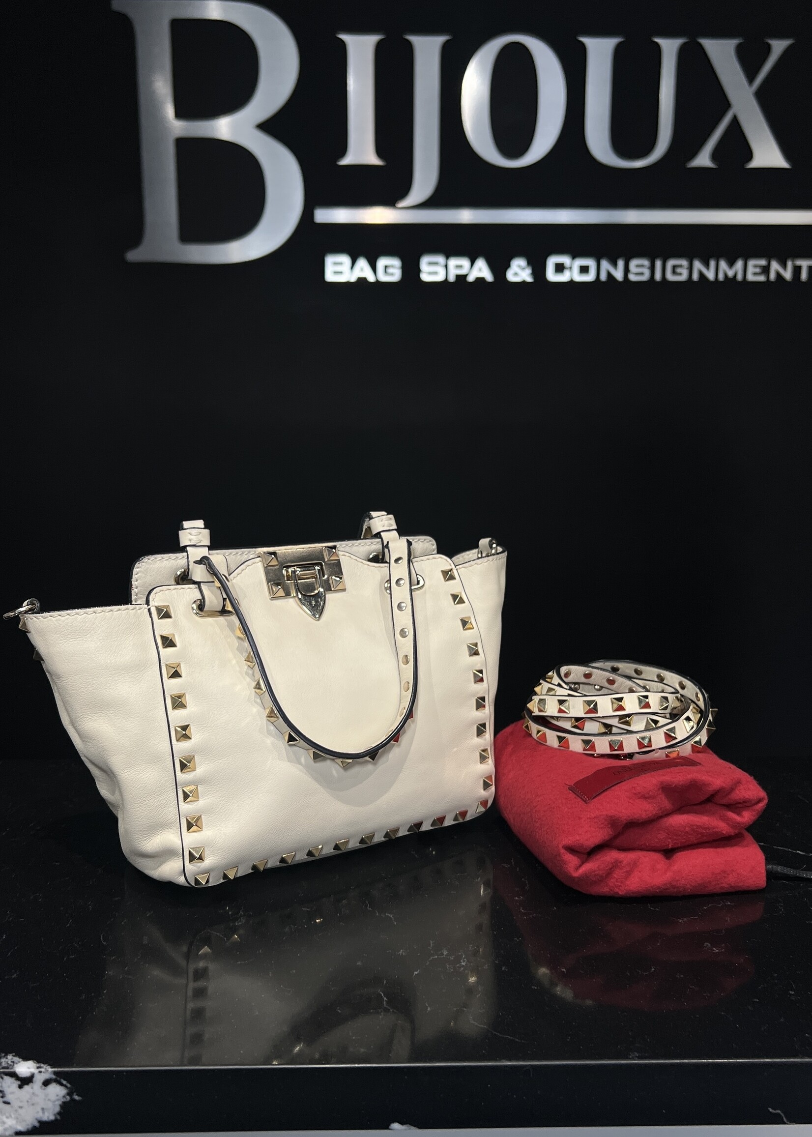 Valentino Valentino Rockstud Mini  White Tote