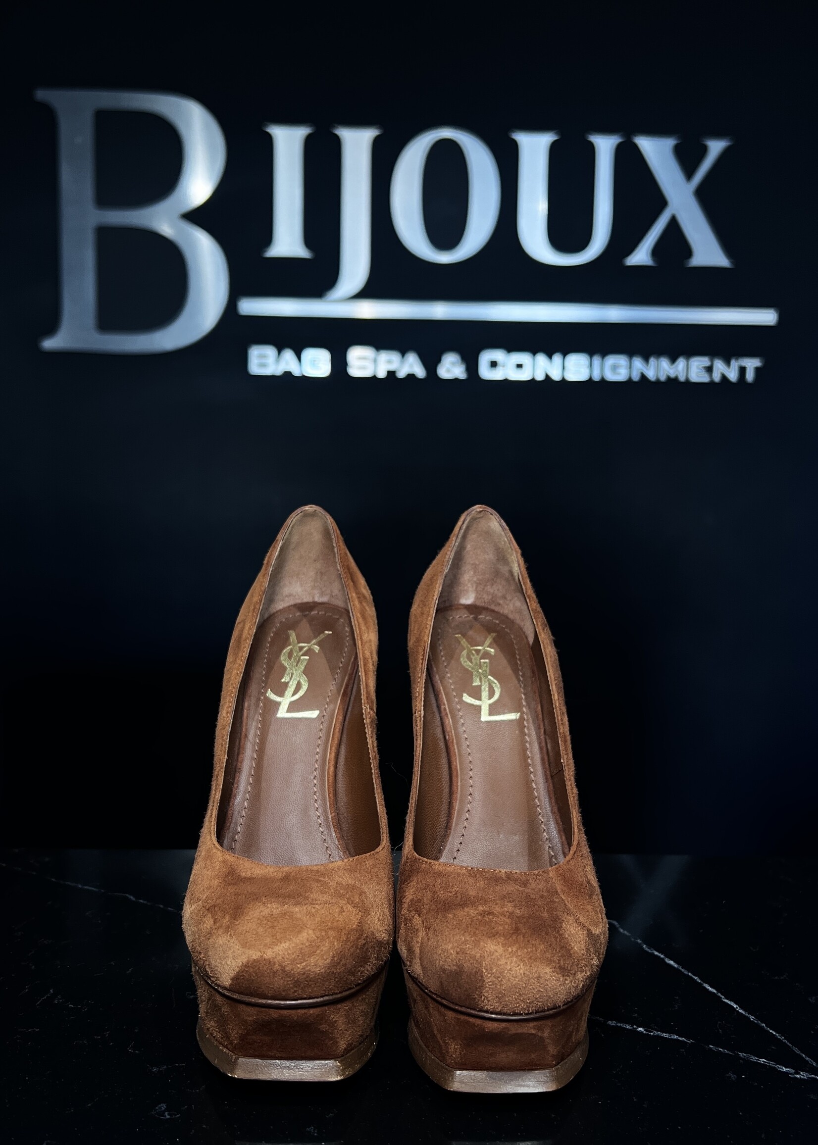 Saint Laurent Saint Laurent Brown Suede Tribtoo Platform Pumps - 36