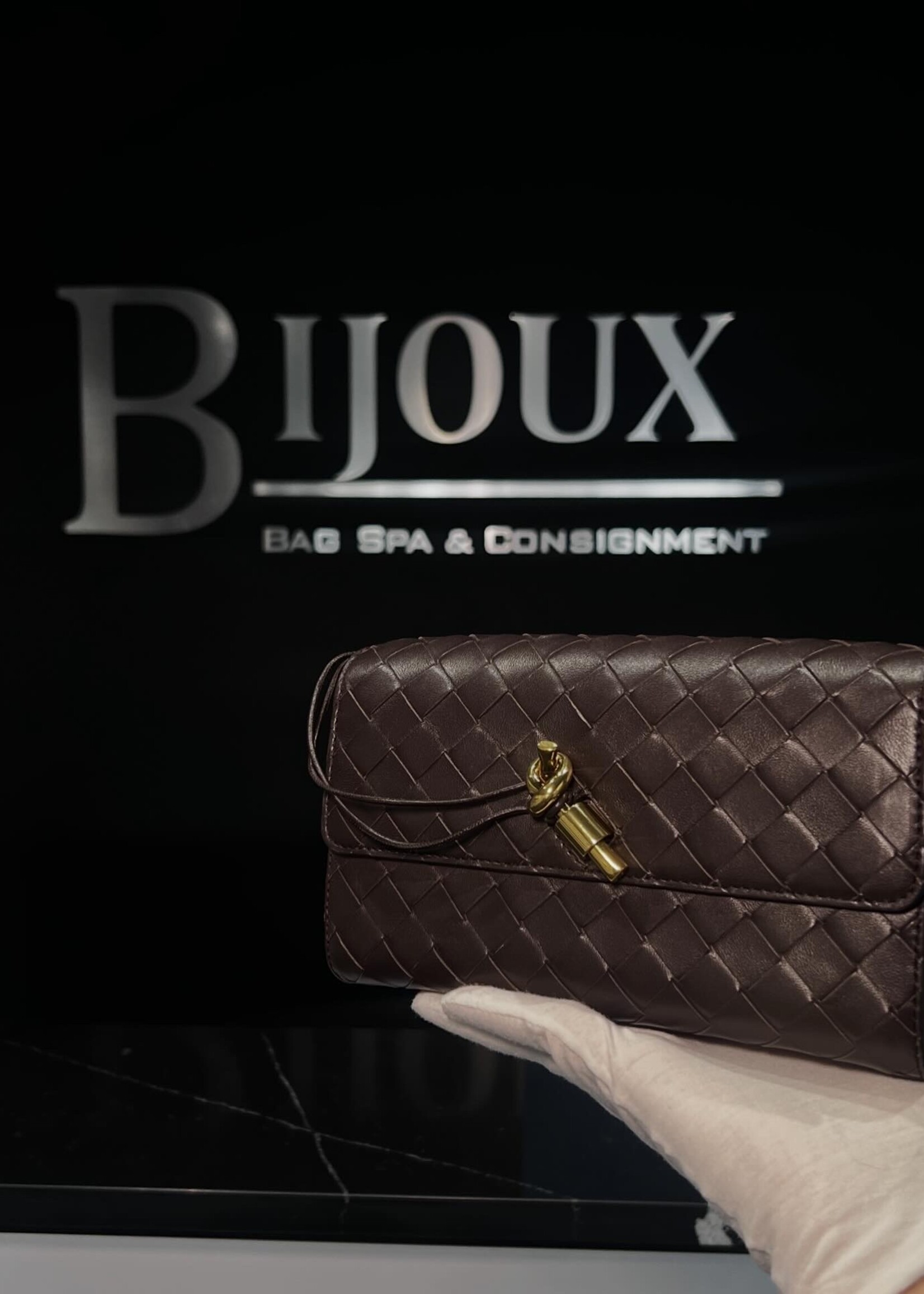 Bottega Veneta Bottega Veneta Mini Andiamo Intrecciato Leather Crossbody