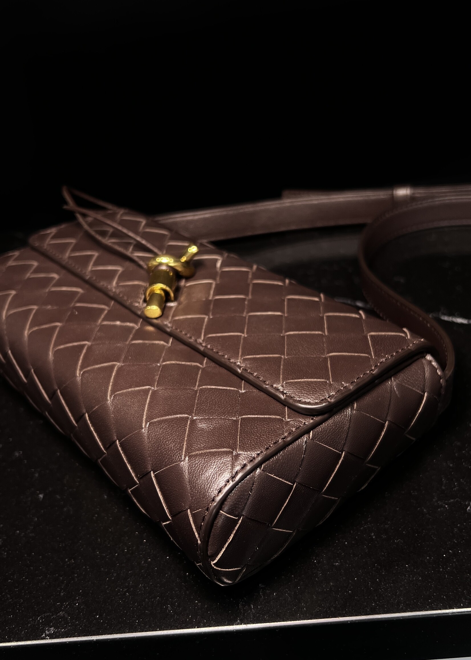 Bottega Veneta Bottega Veneta Mini Andiamo Intrecciato Leather Crossbody