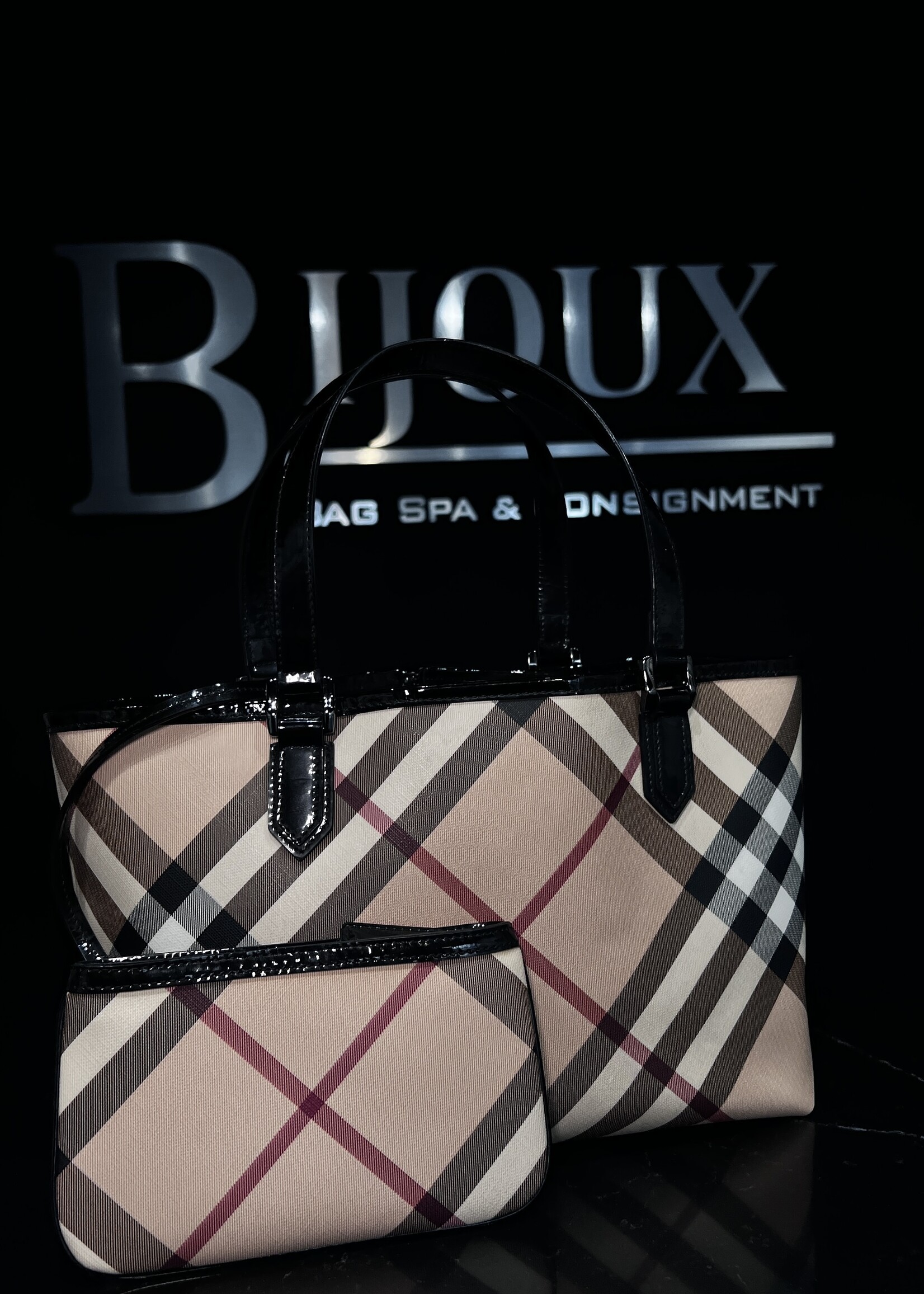 Burberry Burberry Supernova Check Small Tote Bag