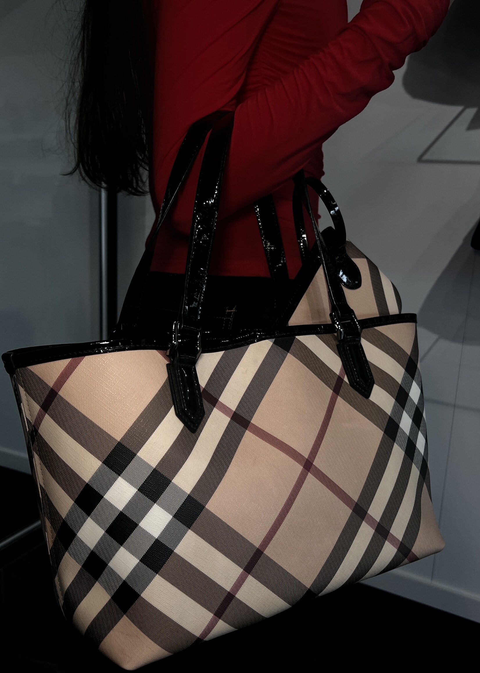 Burberry SOLD - Burberry Supernova Check Small Tote Bag