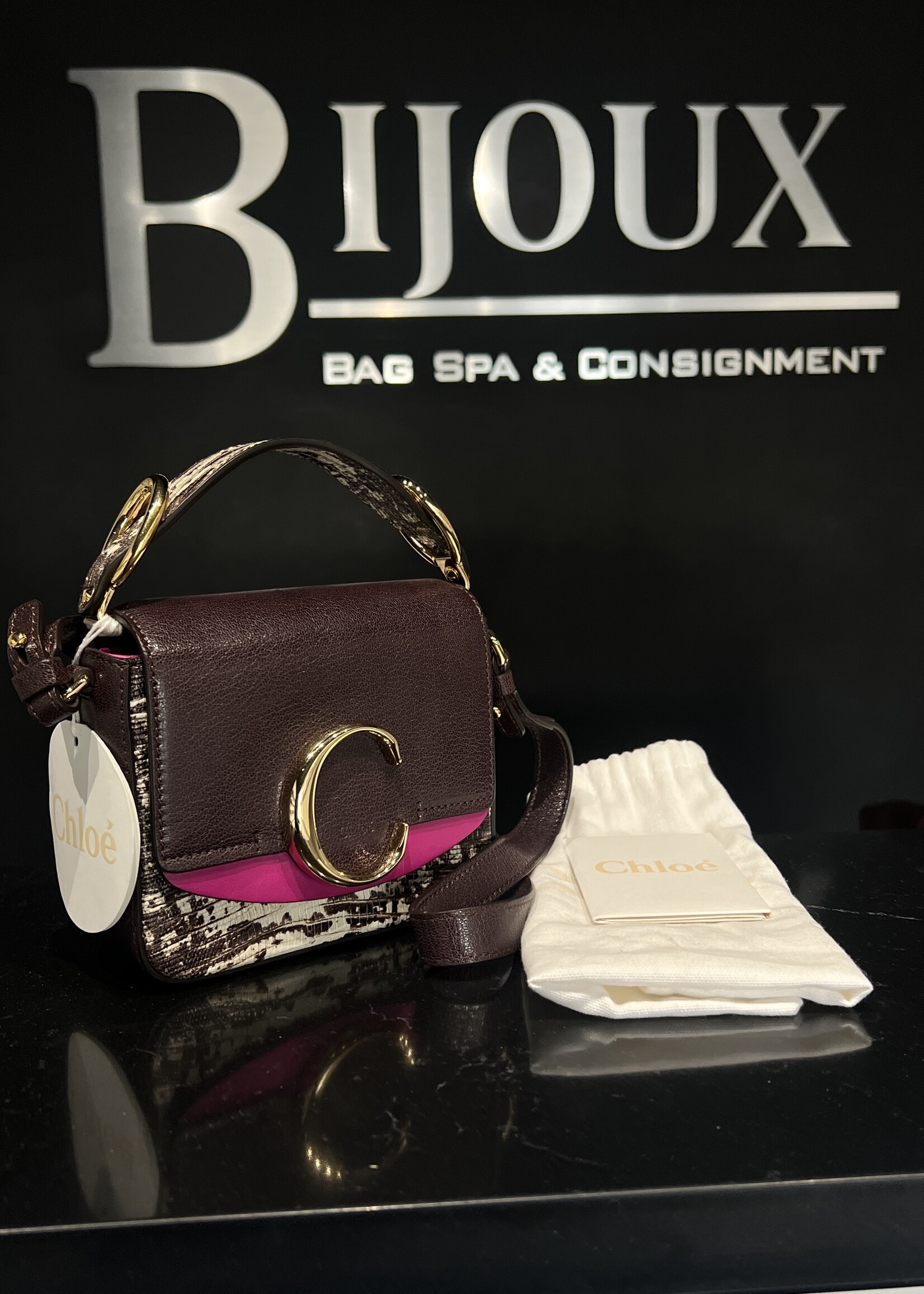 Chloe Chloe Python Embossed Mini C