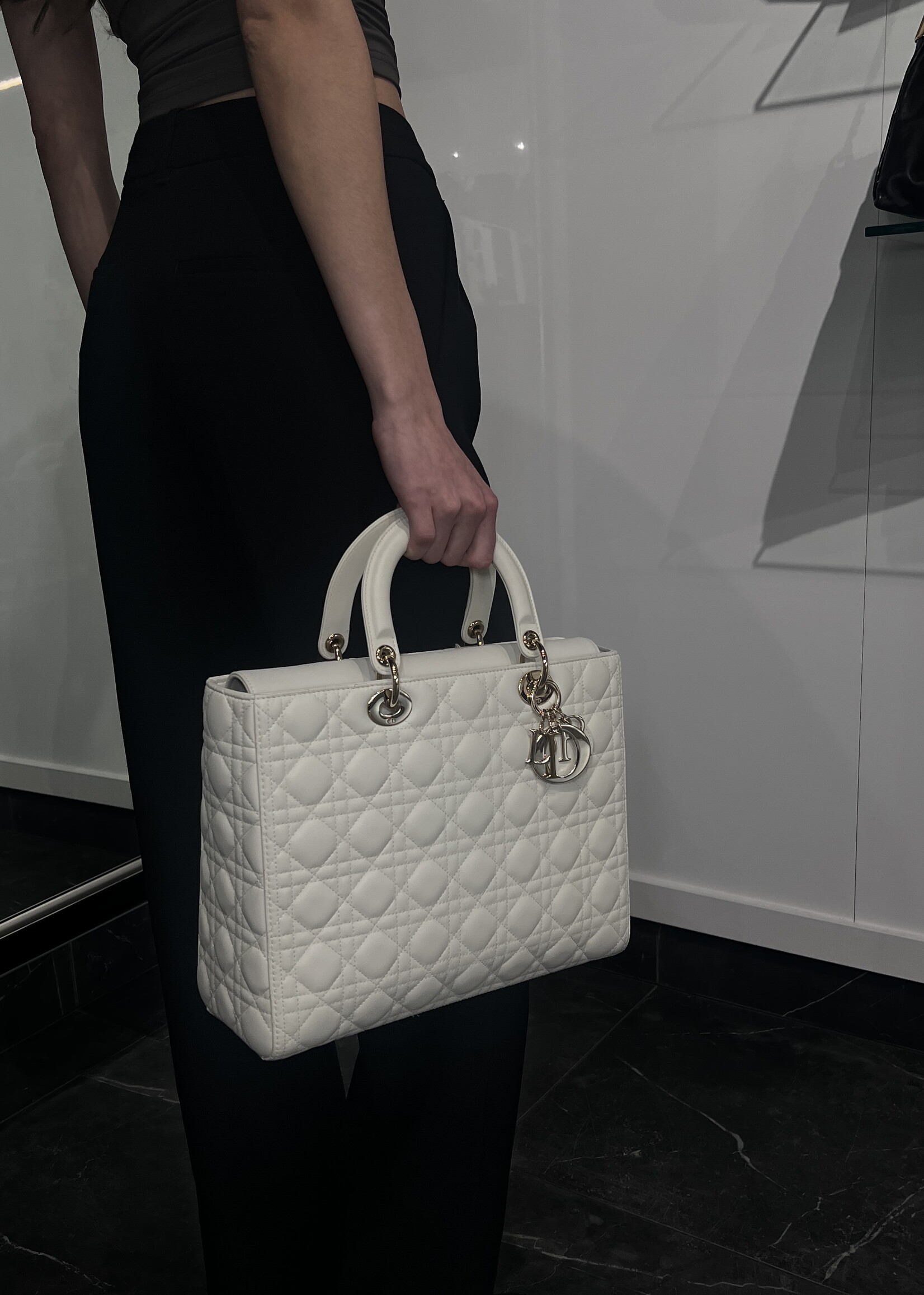 Christian Dior SOLD- White Dior Large Lady