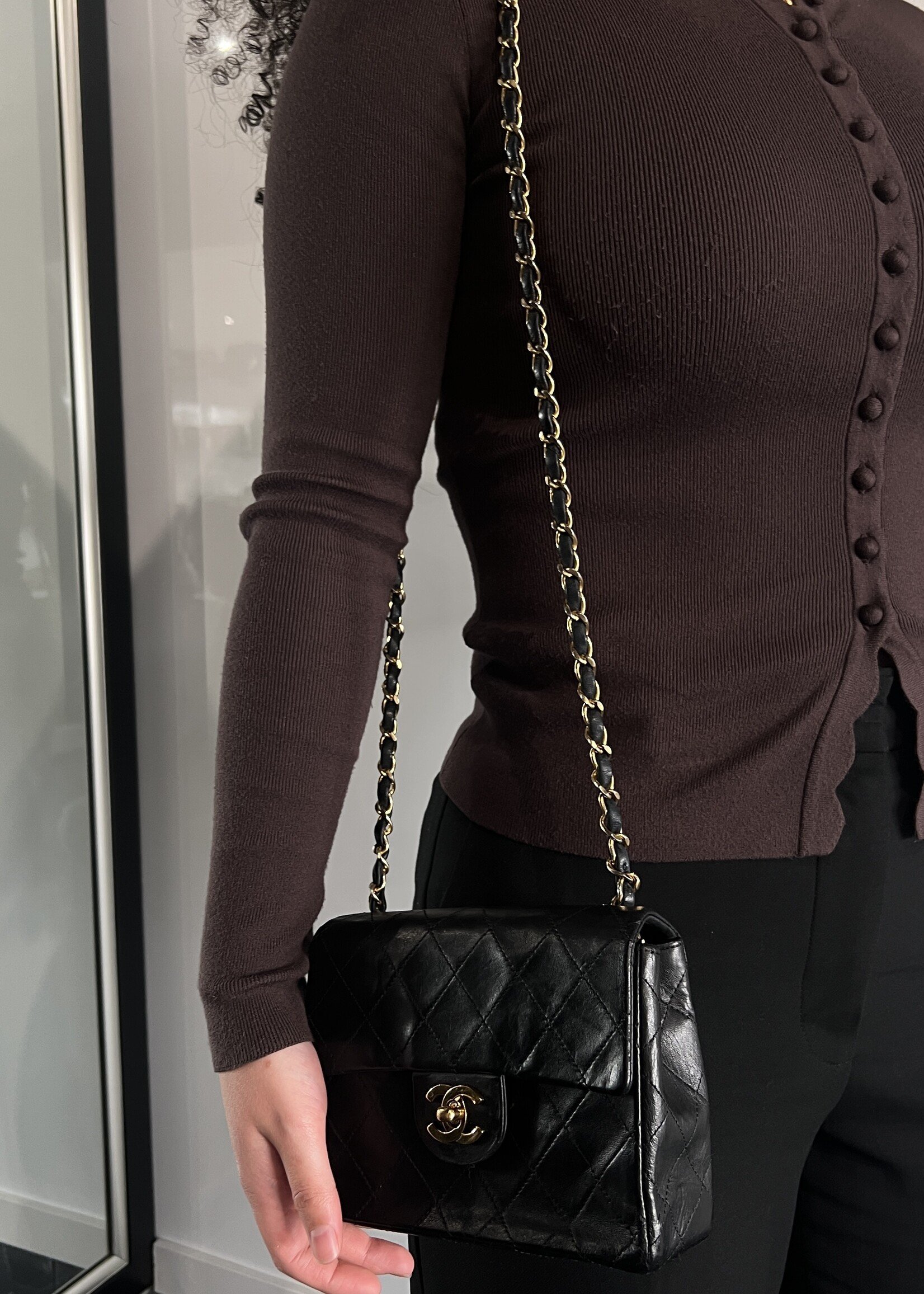 Chanel SOLD - Chanel Black Mini Square Flap Bag