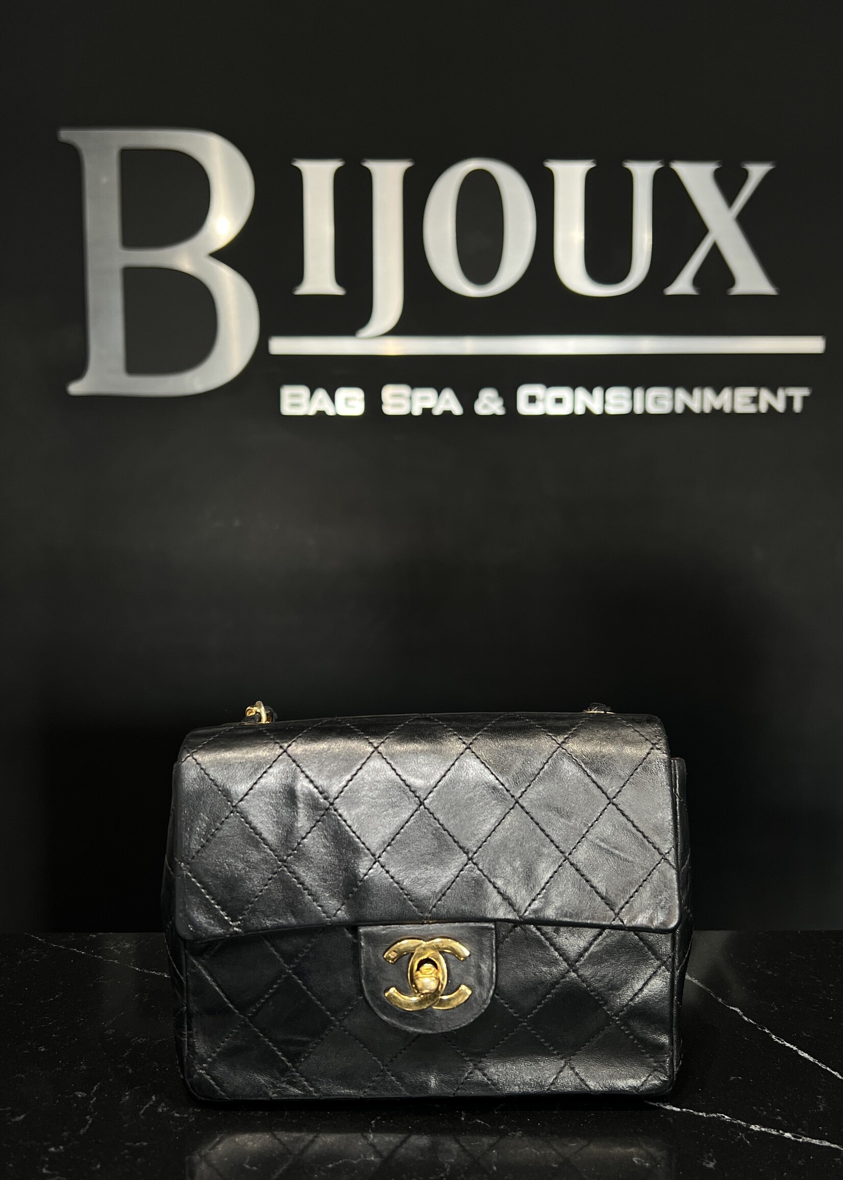 Chanel SOLD - Chanel Black Mini Square Flap Bag