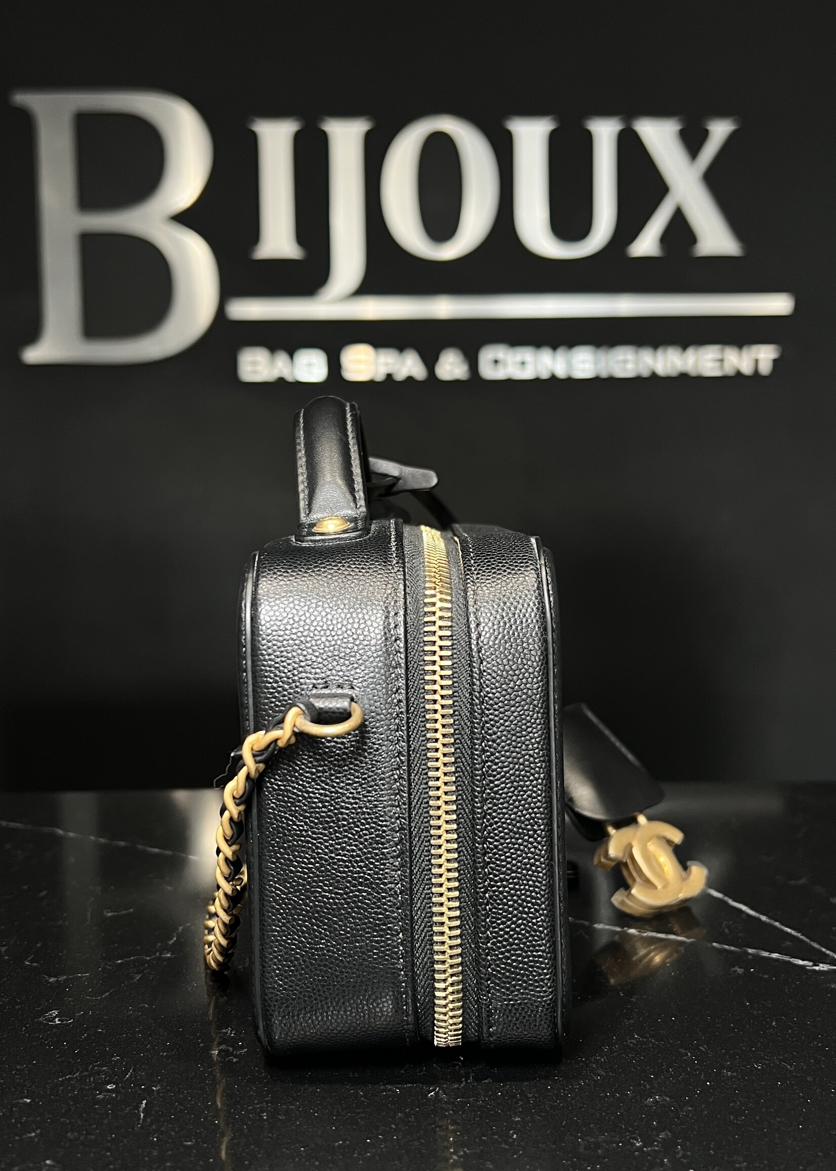 Chanel SOLD- Chanel Small Caviar CC Filigree Vanity Case