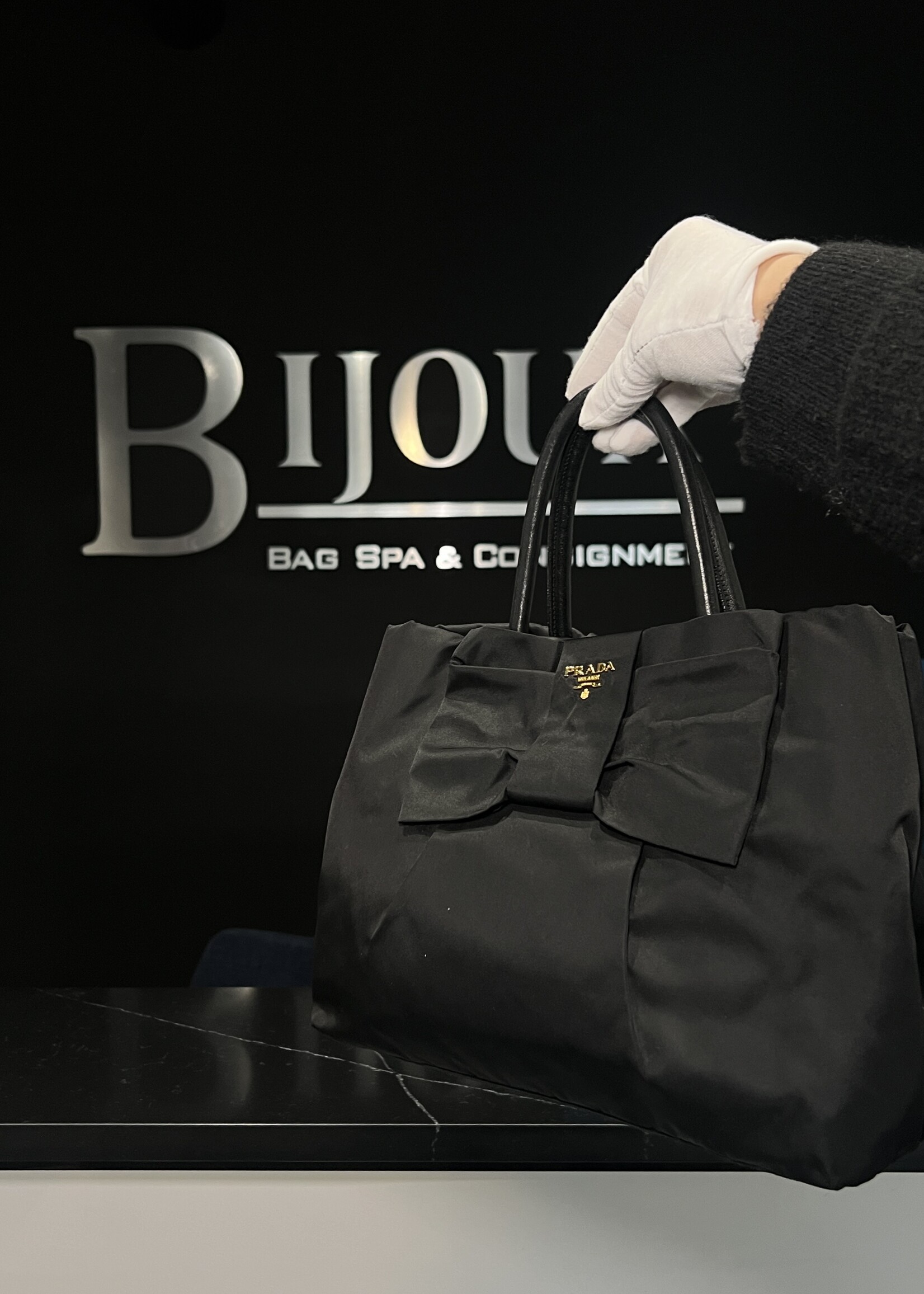 Prada Prada Tessuto Fiocco Bow Tote