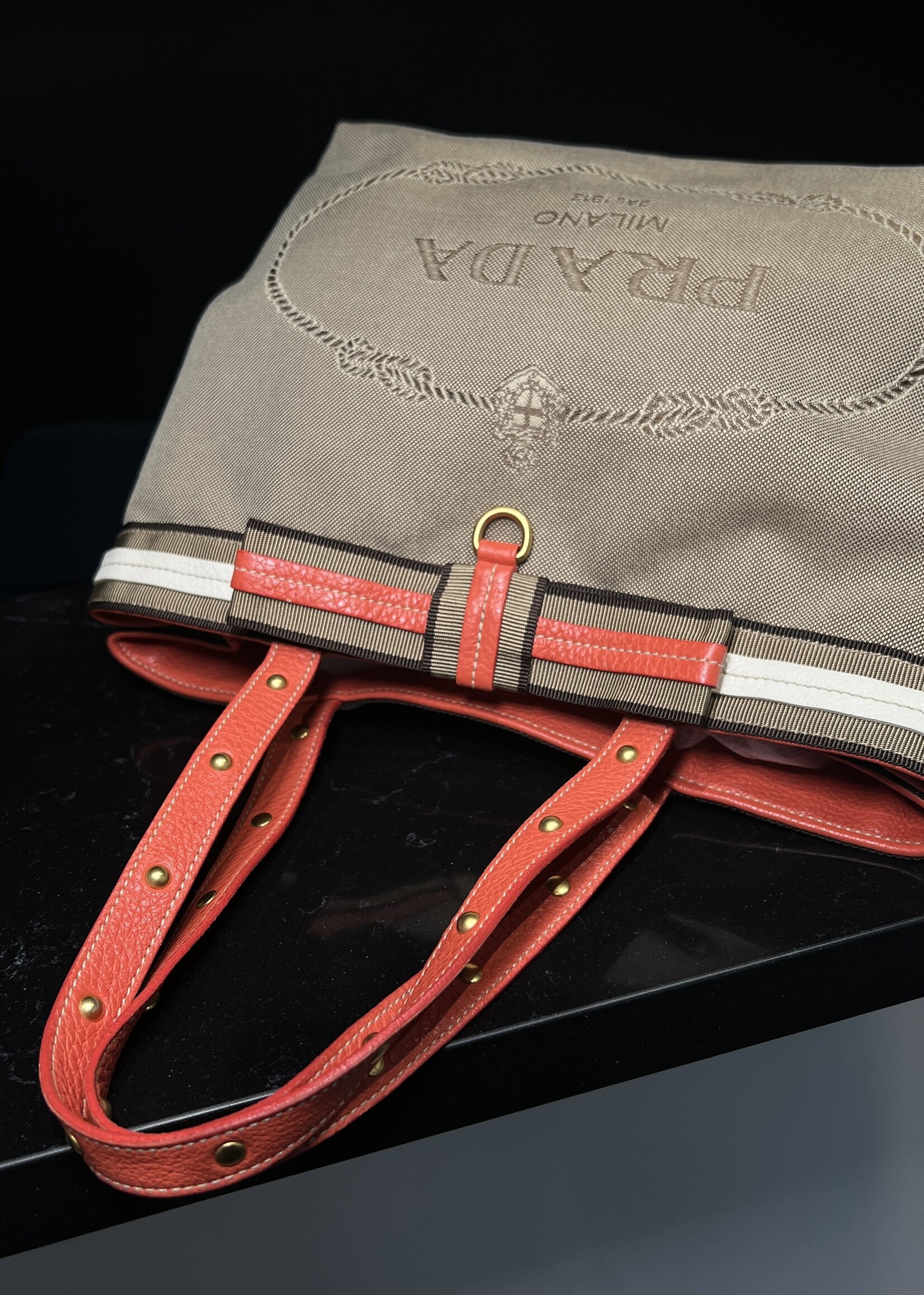 Prada Prada Logo Jacquard Tote Bag