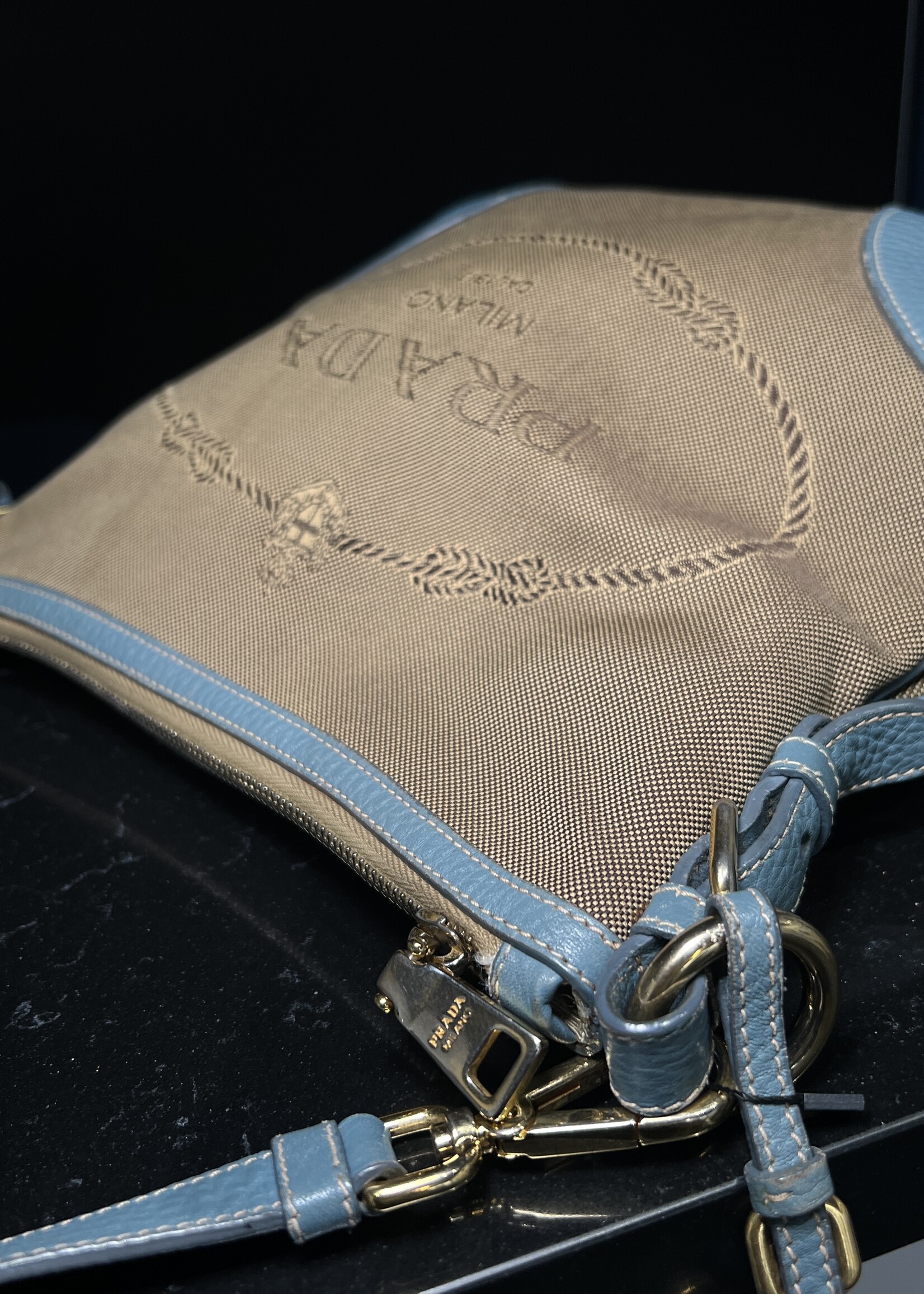 Prada Prada Canapa Jacquard Crossbody Bag