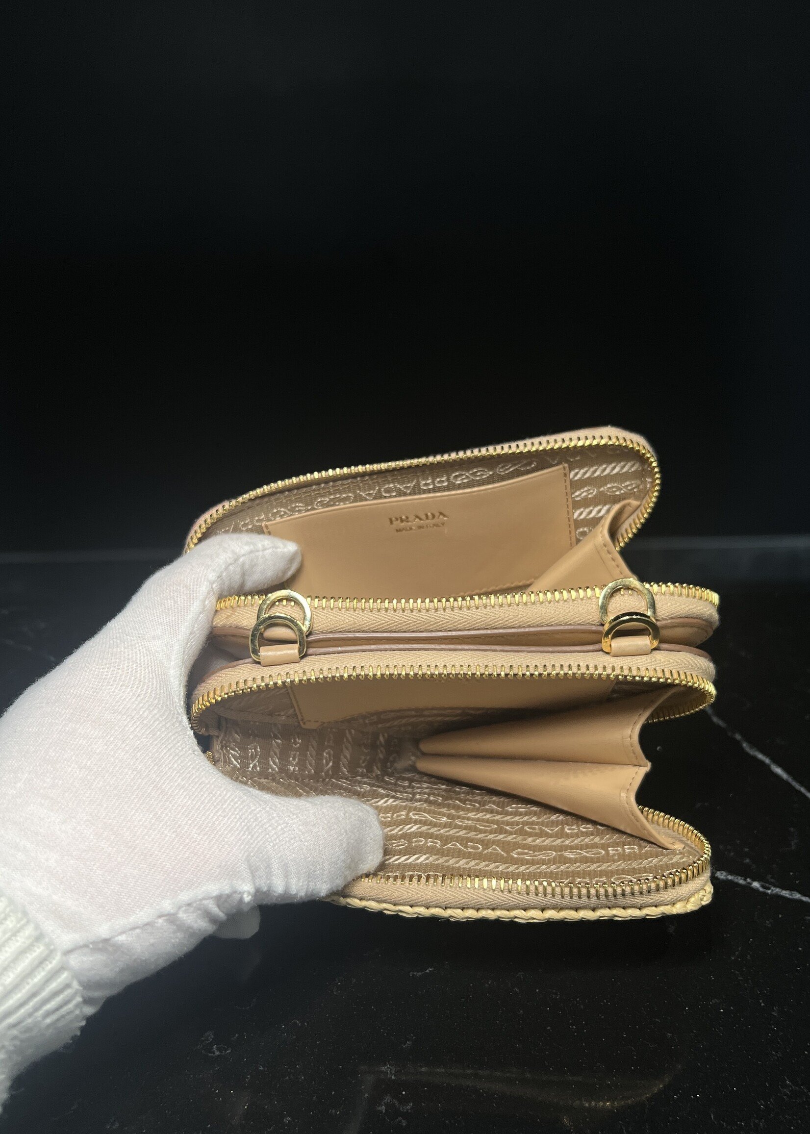 Prada Prada Raffia Triangle Mini Crossbody