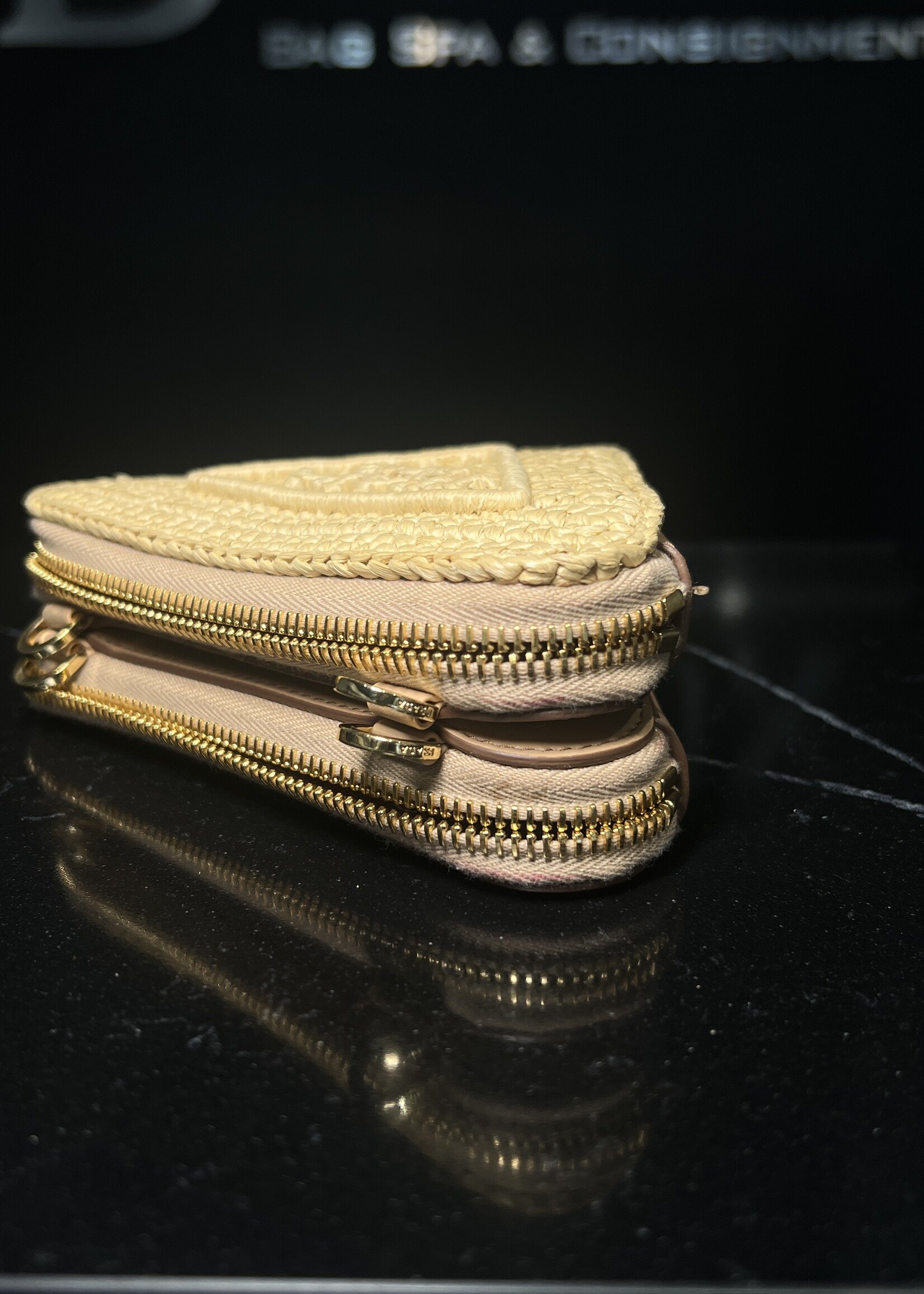 Prada Prada Raffia Triangle Mini Crossbody