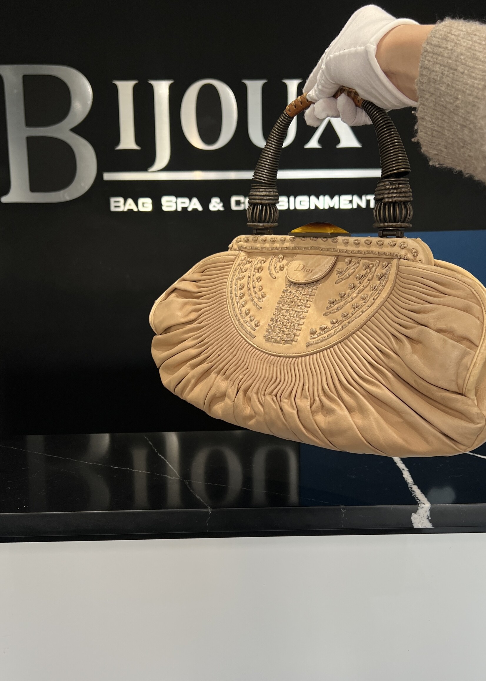 Christian Dior Christian Dior Plisse Frame Bag