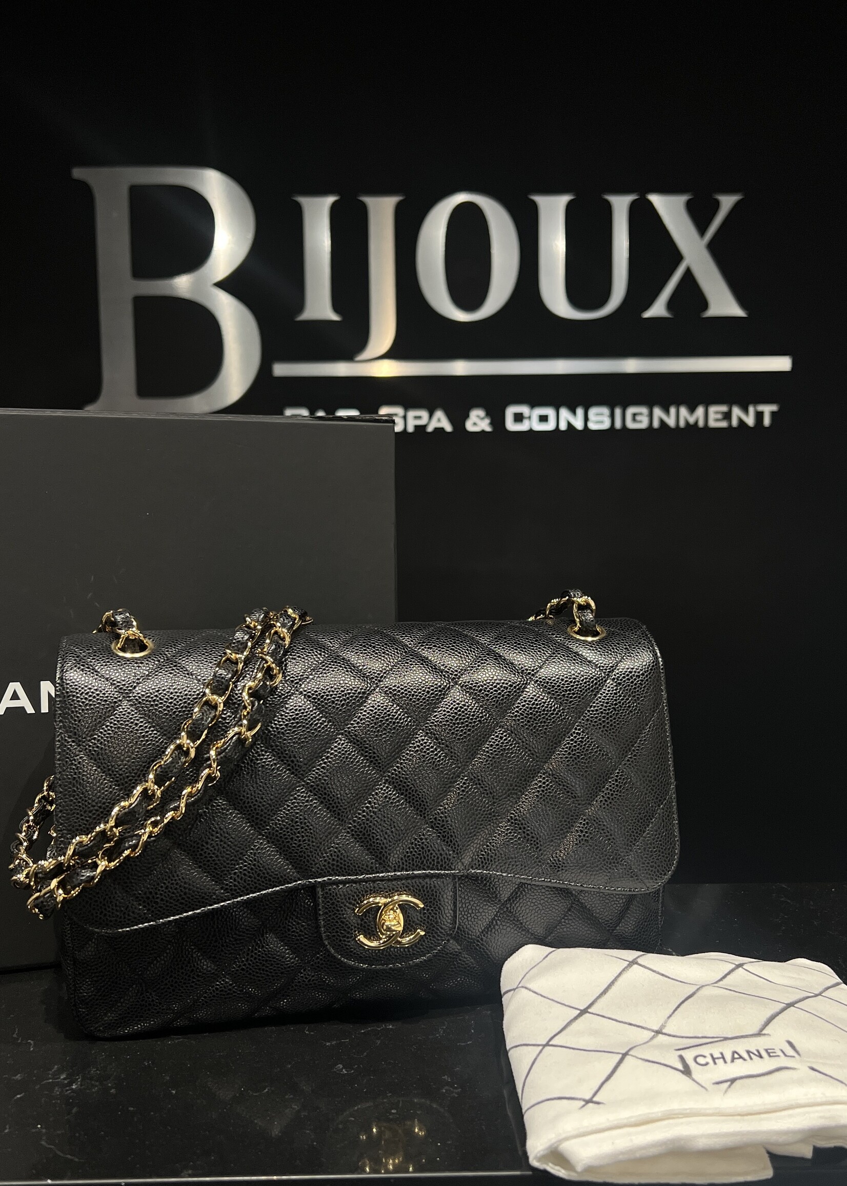 Chanel SOLD- Chanel Black Jumbo Caviar GHW
