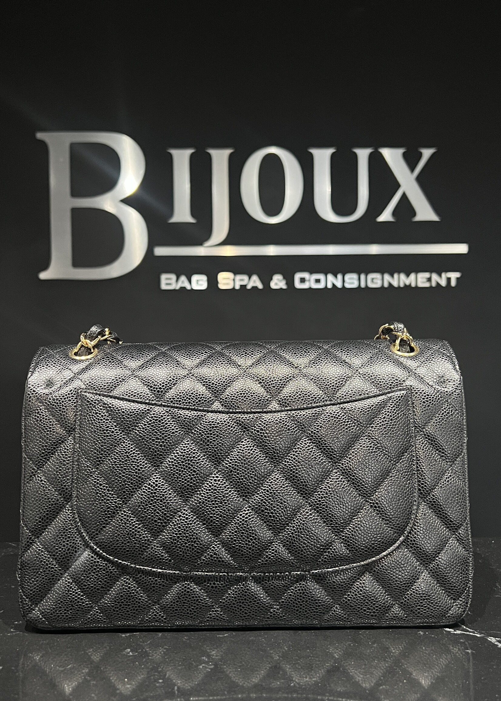 Chanel SOLD- Chanel Black Jumbo Caviar GHW