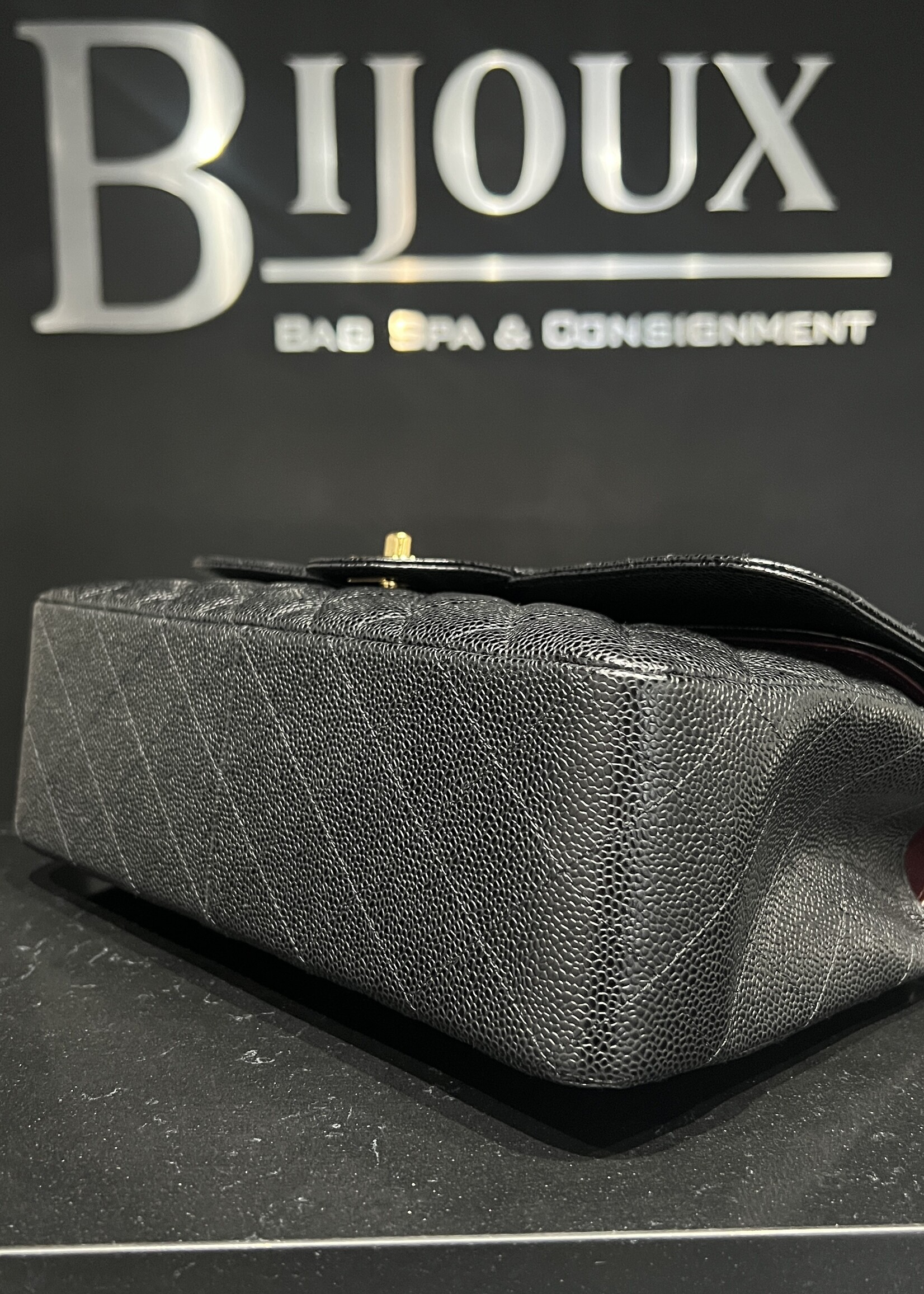 Chanel SOLD- Chanel Black Jumbo Caviar GHW
