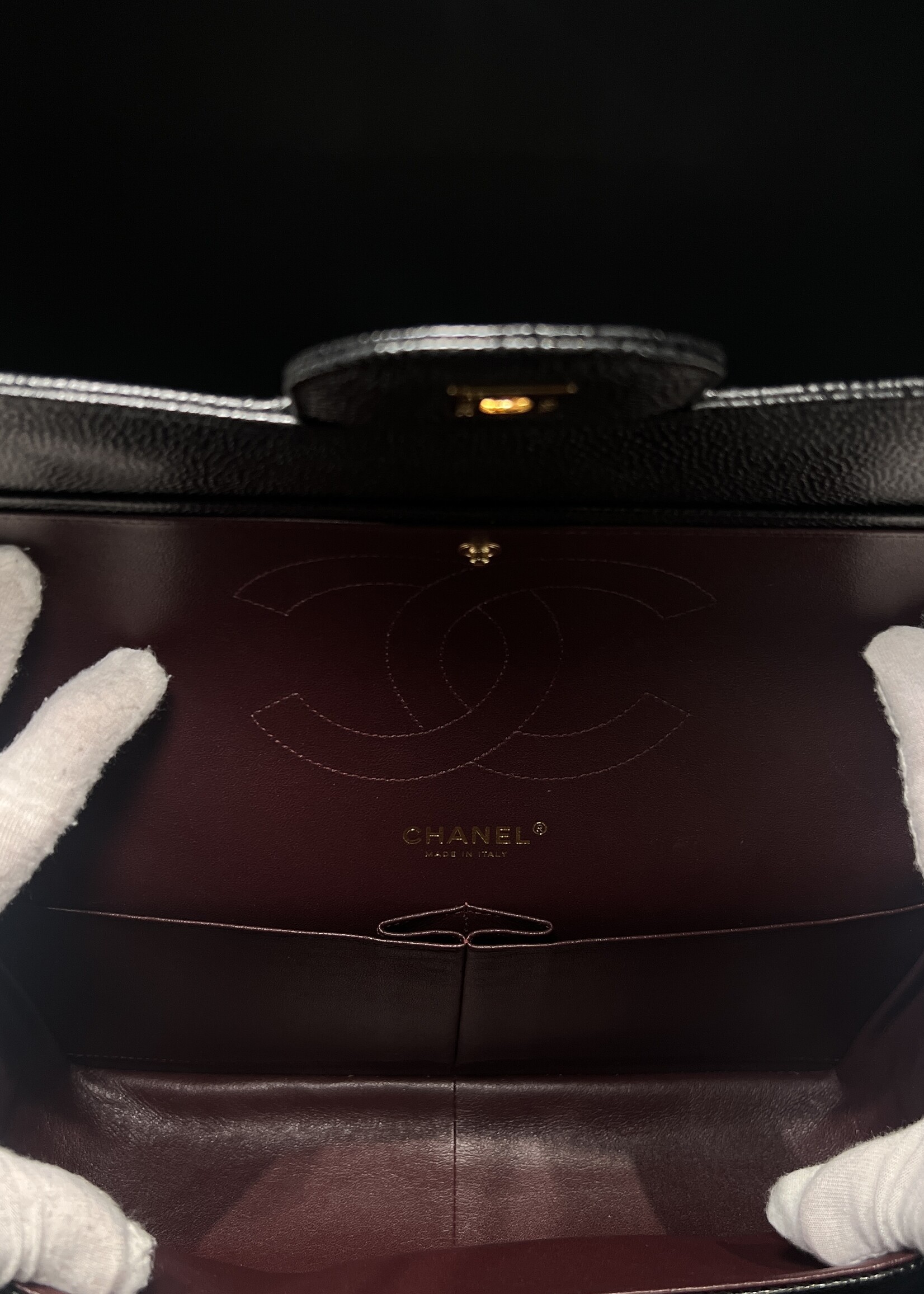 Chanel SOLD- Chanel Black Jumbo Caviar GHW