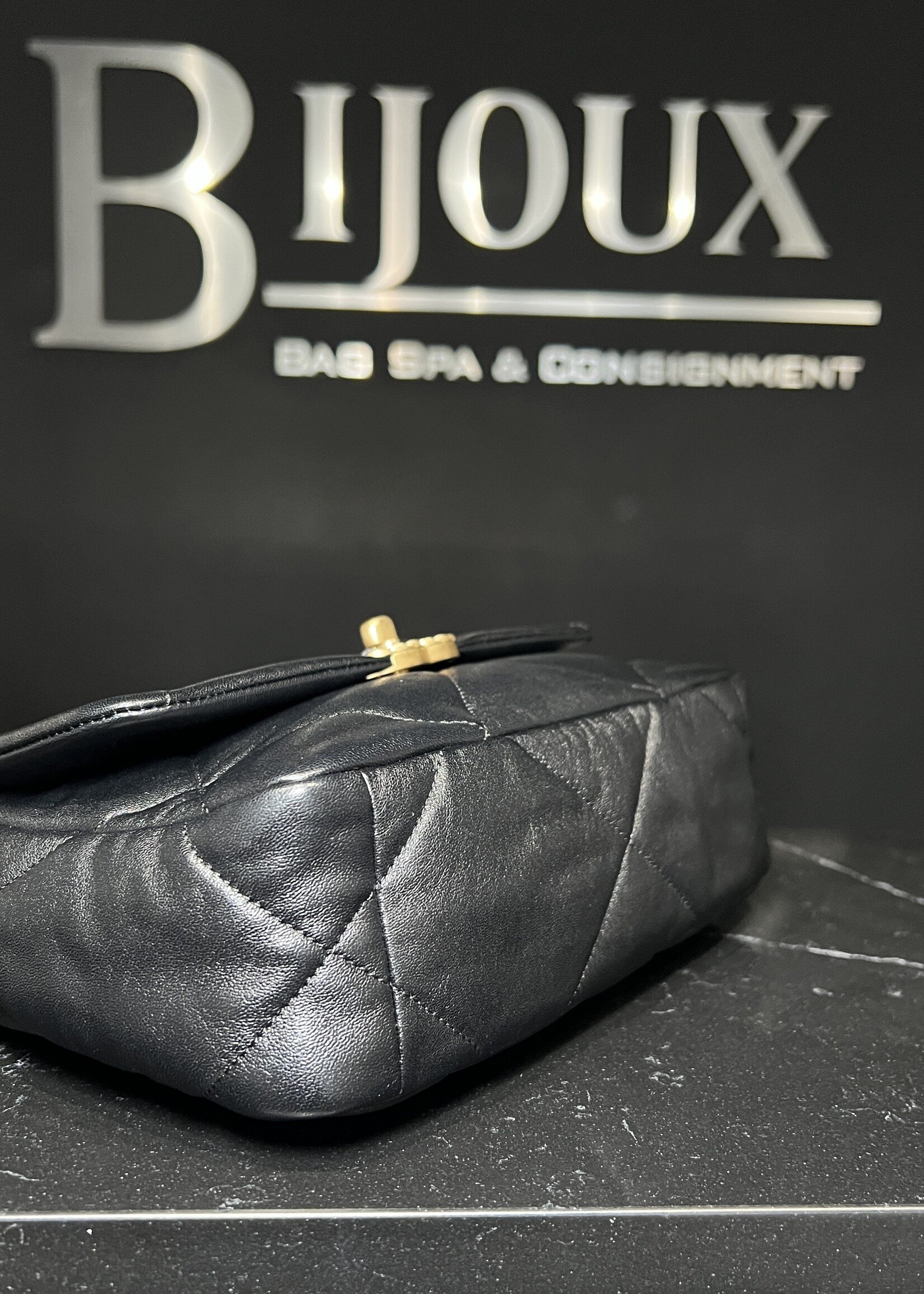 Chanel Chanel Lambskin Quilted Medium 19 Flap Black