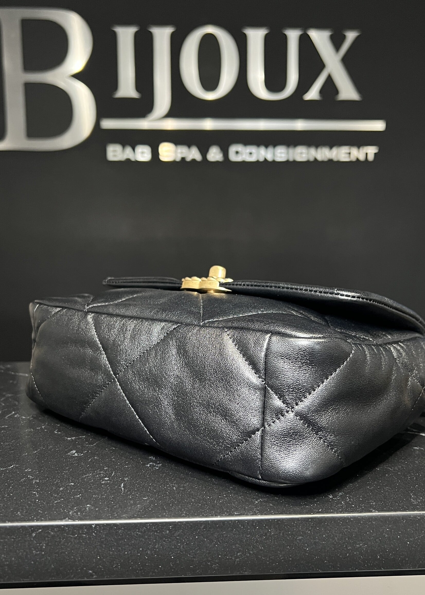 Chanel Chanel Lambskin Quilted Medium 19 Flap Black