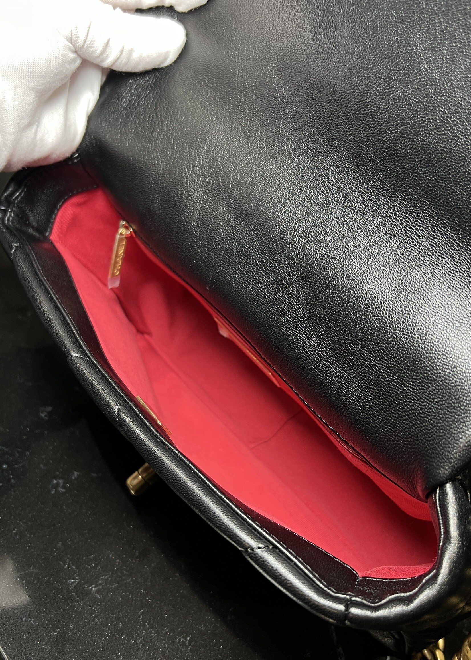 Chanel Chanel Lambskin Quilted Medium 19 Flap Black