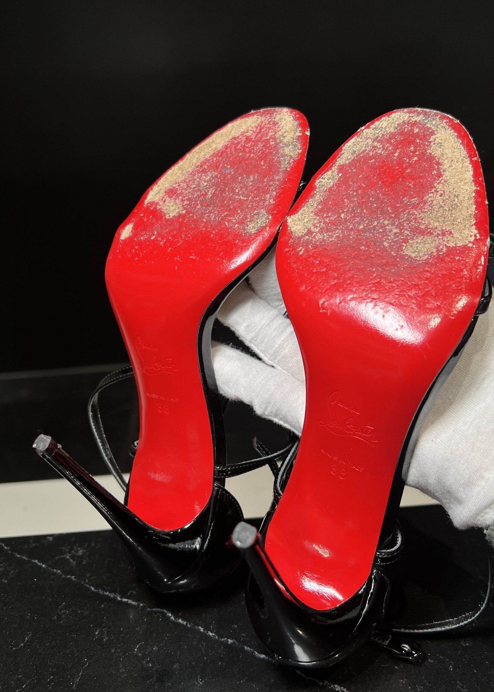Christian Louboutin SOLD- Christian Louboutin Blakissima Patent Heel 38