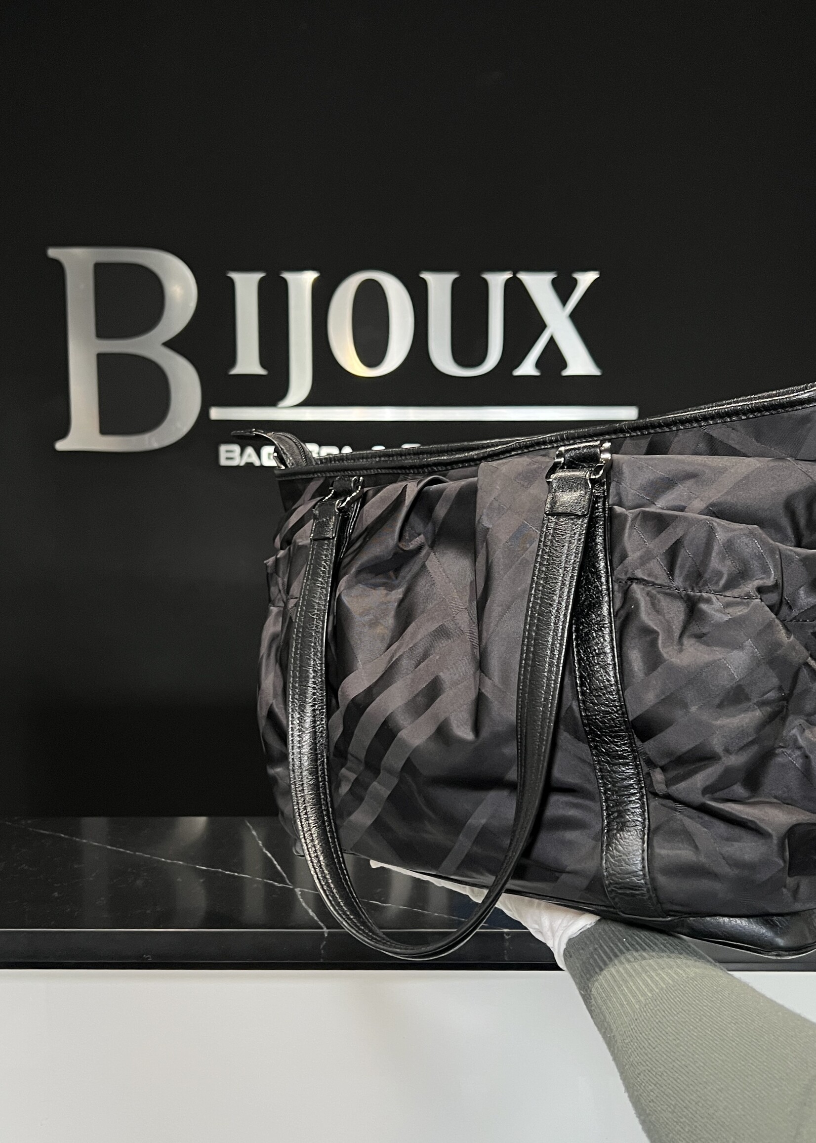 Burberry Burberry Leather Trimmed Nylon Diaper Bag