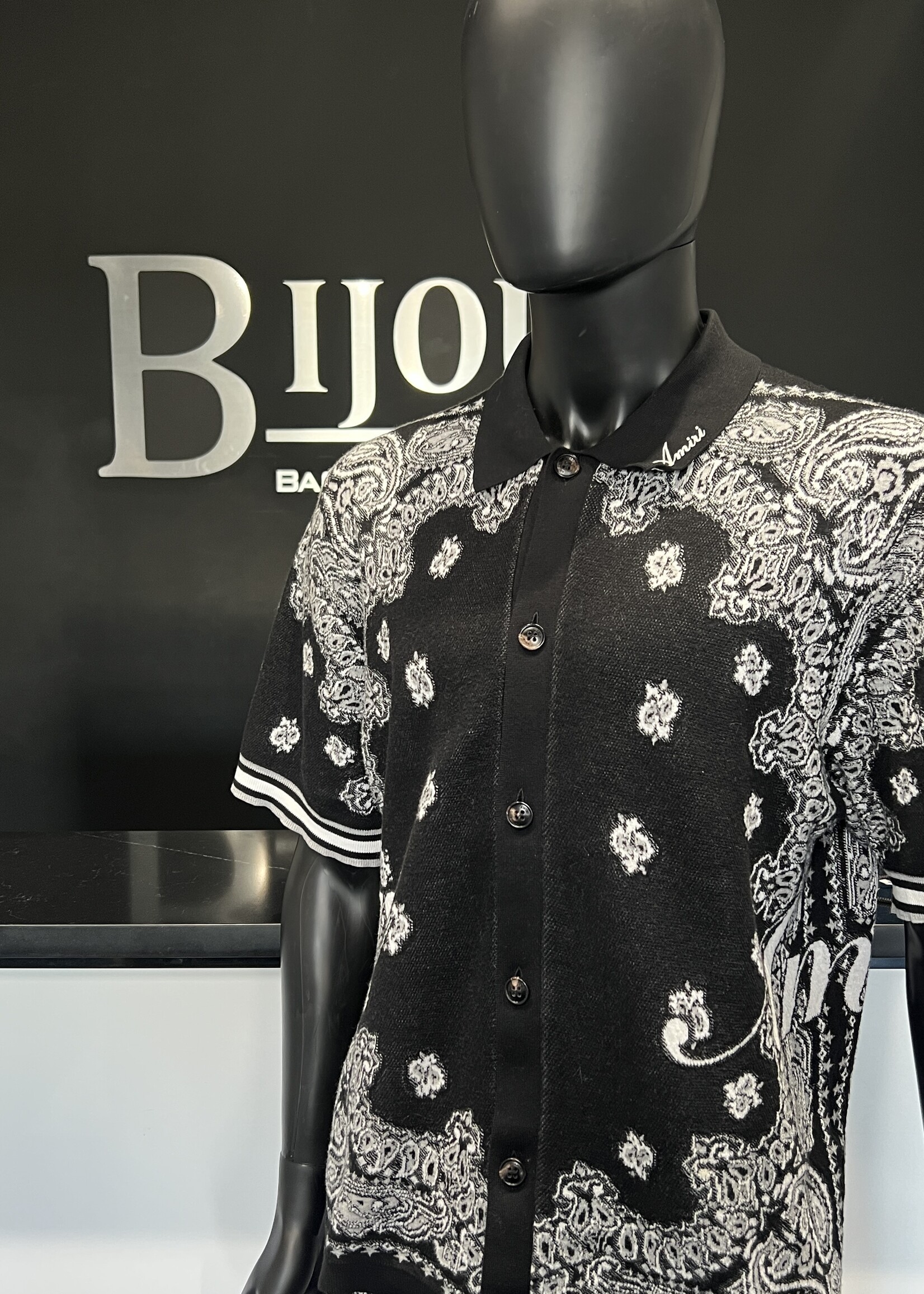 Amiri Bandana Button Down Black - XL