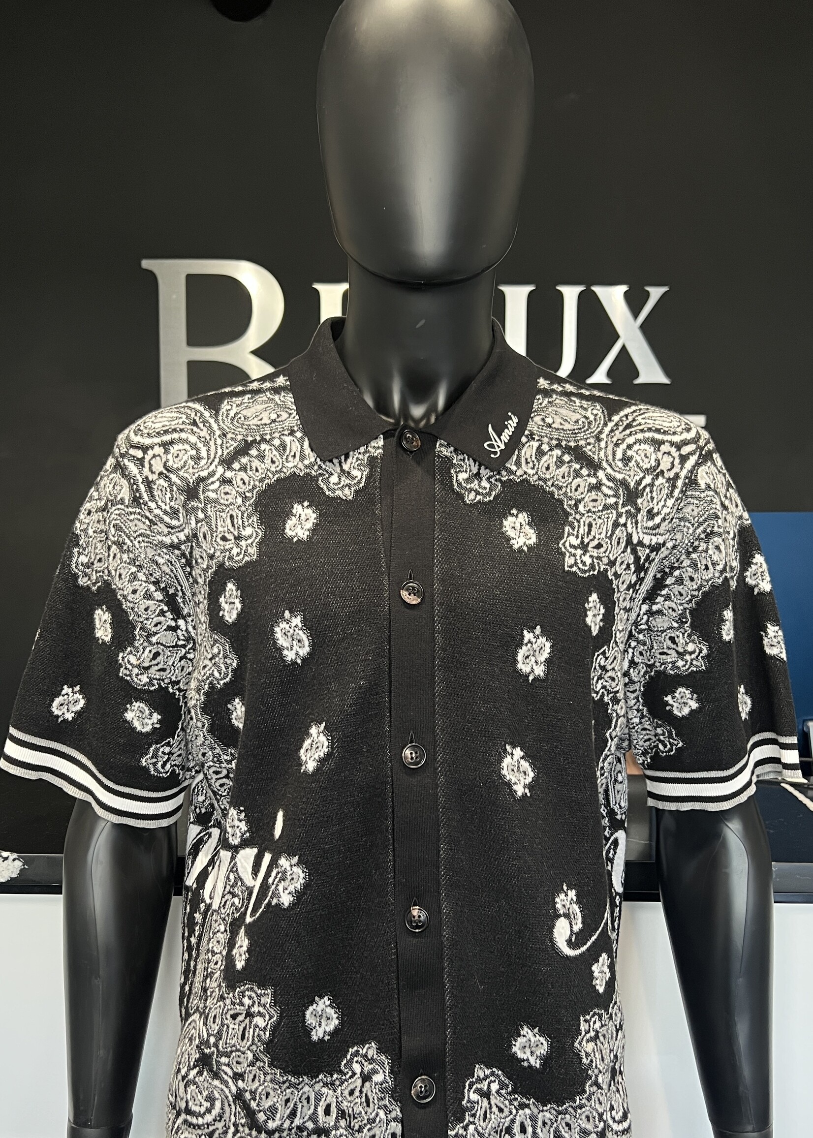 Amiri Bandana Button Down Black - XL