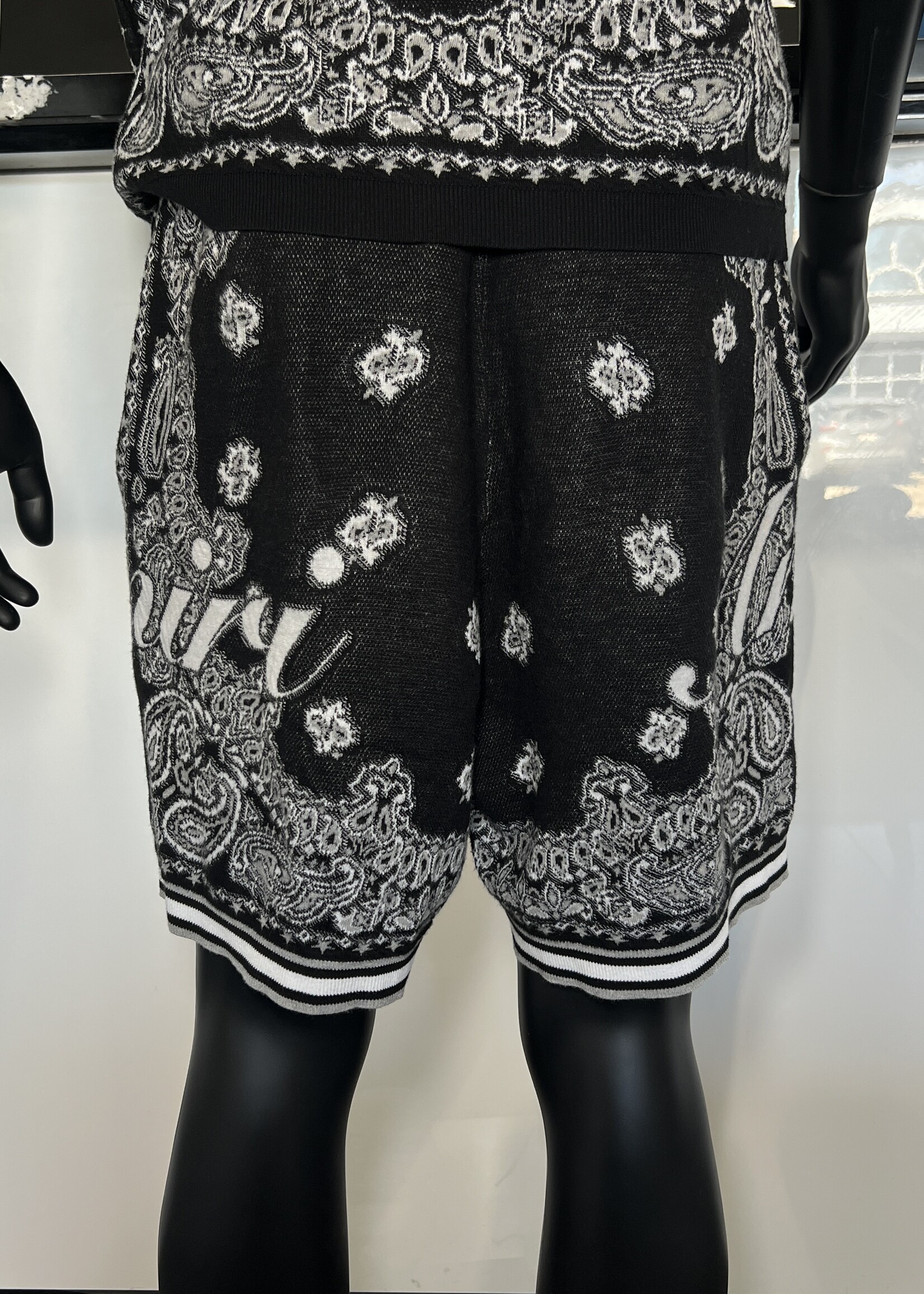 Amiri Bandana Black Shorts- UK 32/ Small