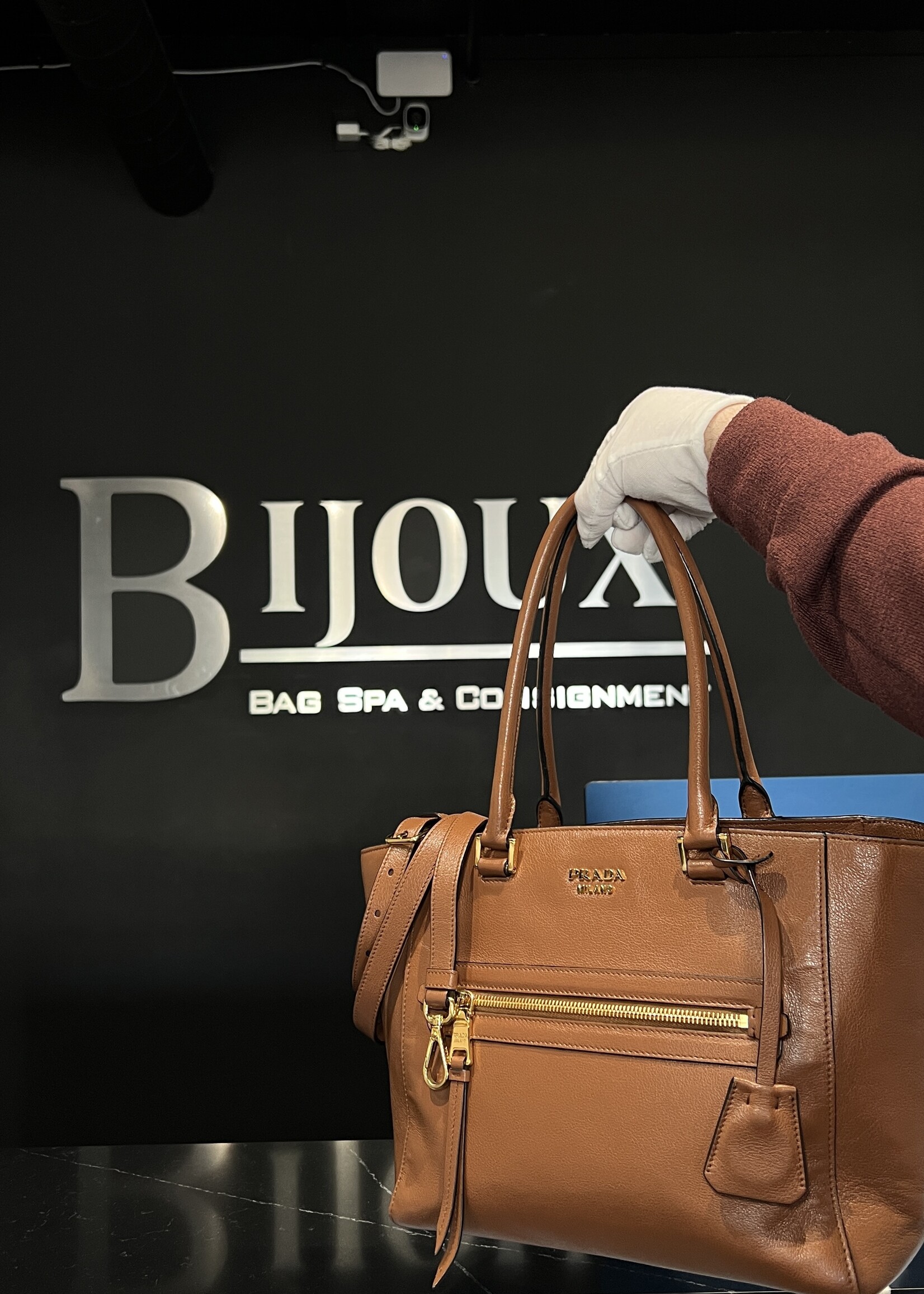 Prada Prada Glace Leather Tote