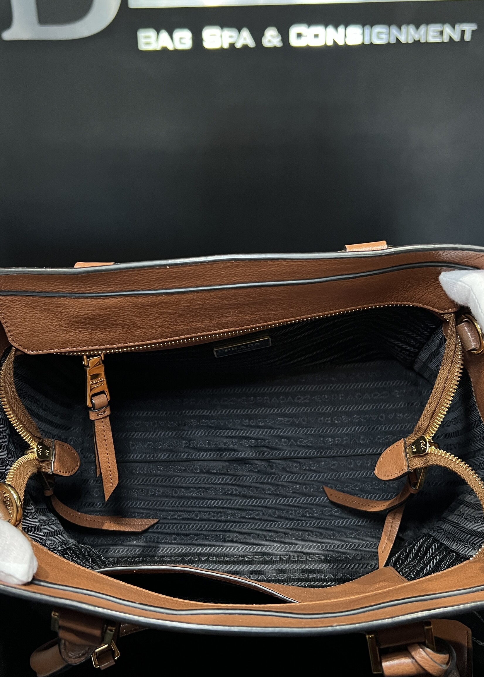 Prada Prada Glace Leather Tote