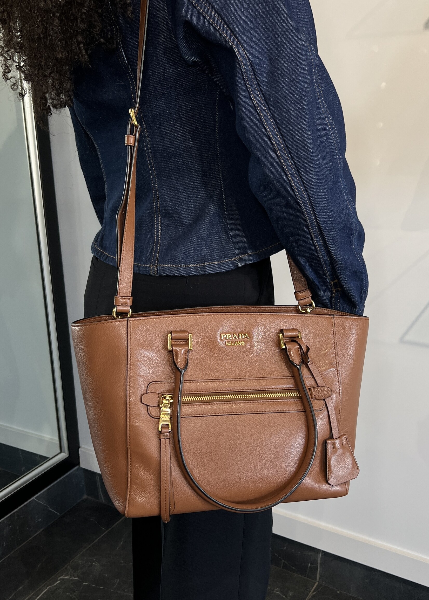 Prada Prada Glace Leather Tote