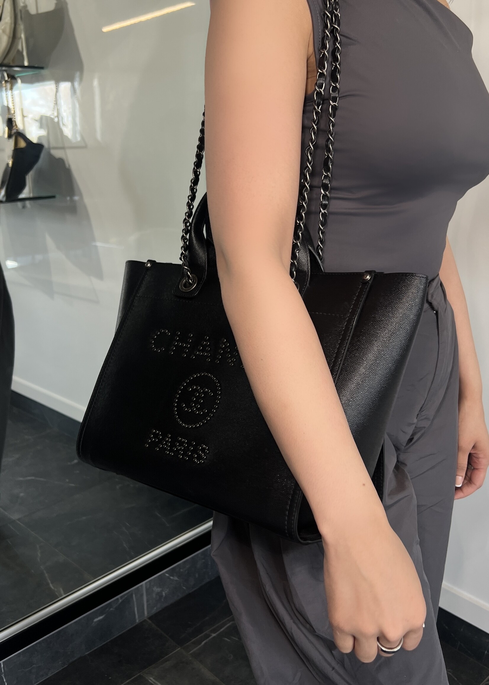 Chanel Chanel Small Caviar Studded Deauville