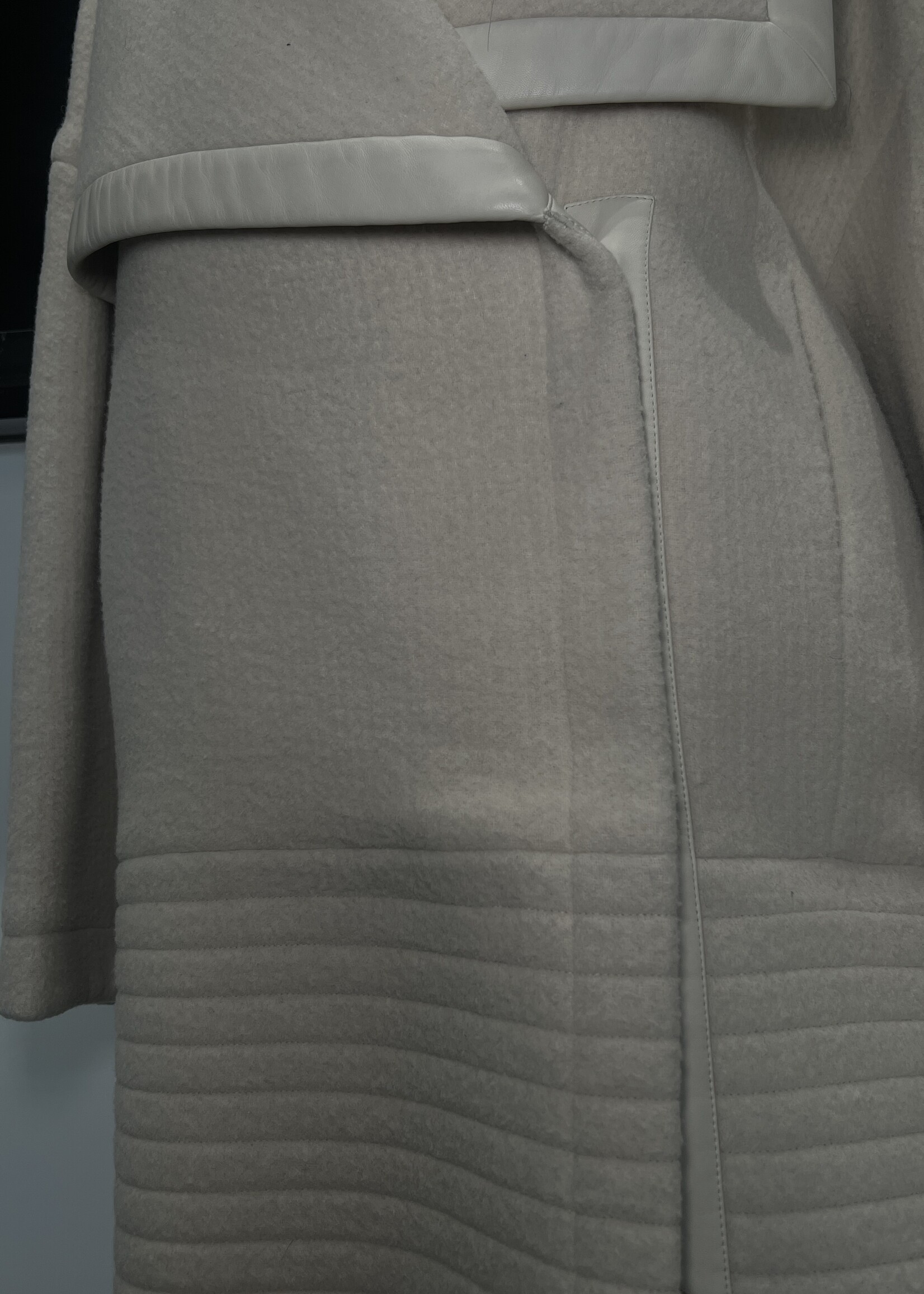 Chloe Chloe Leather Trim Coat- 40 (M)