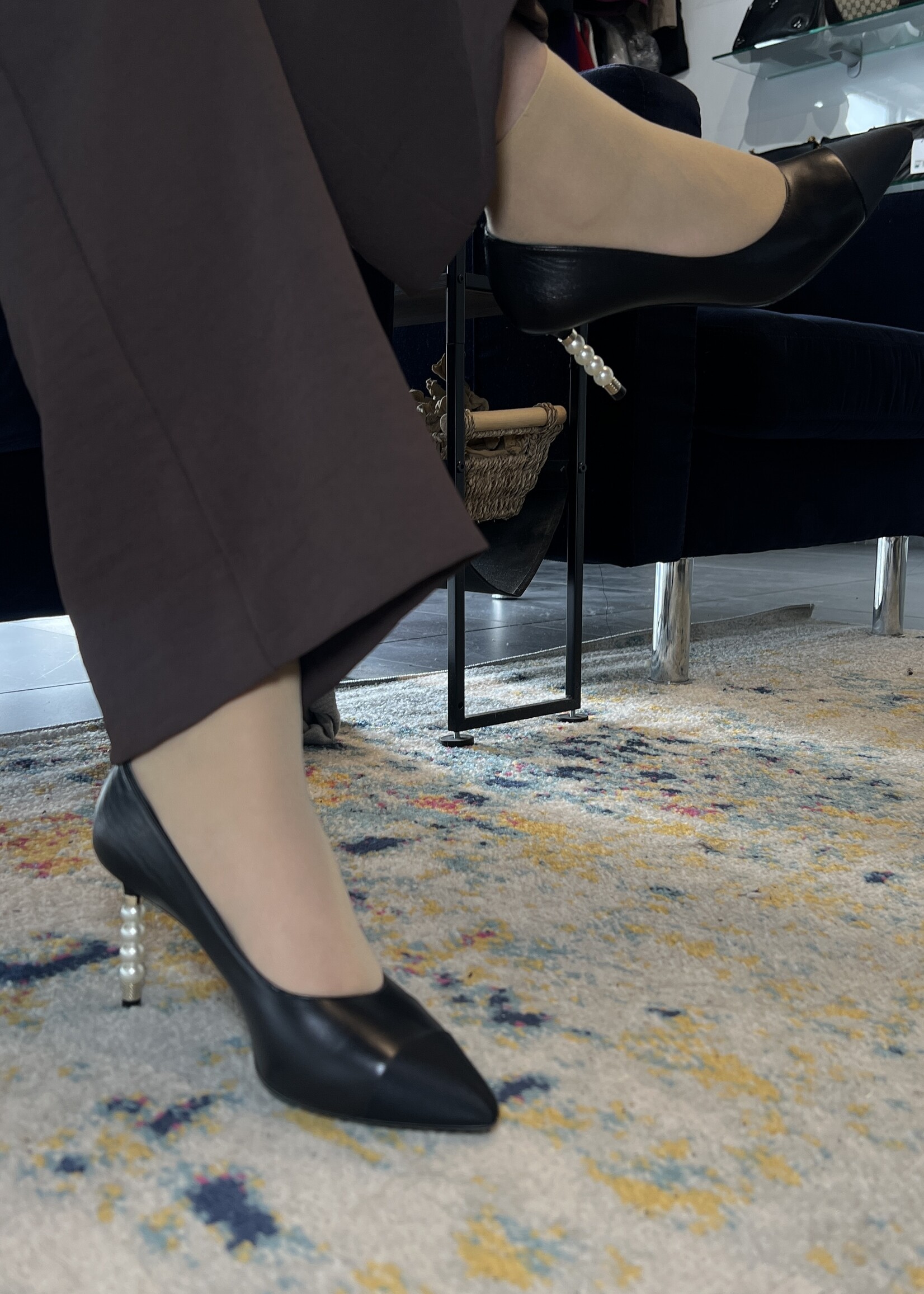 Chanel SOLD- Chanel Pumps Pearl Heel - 37