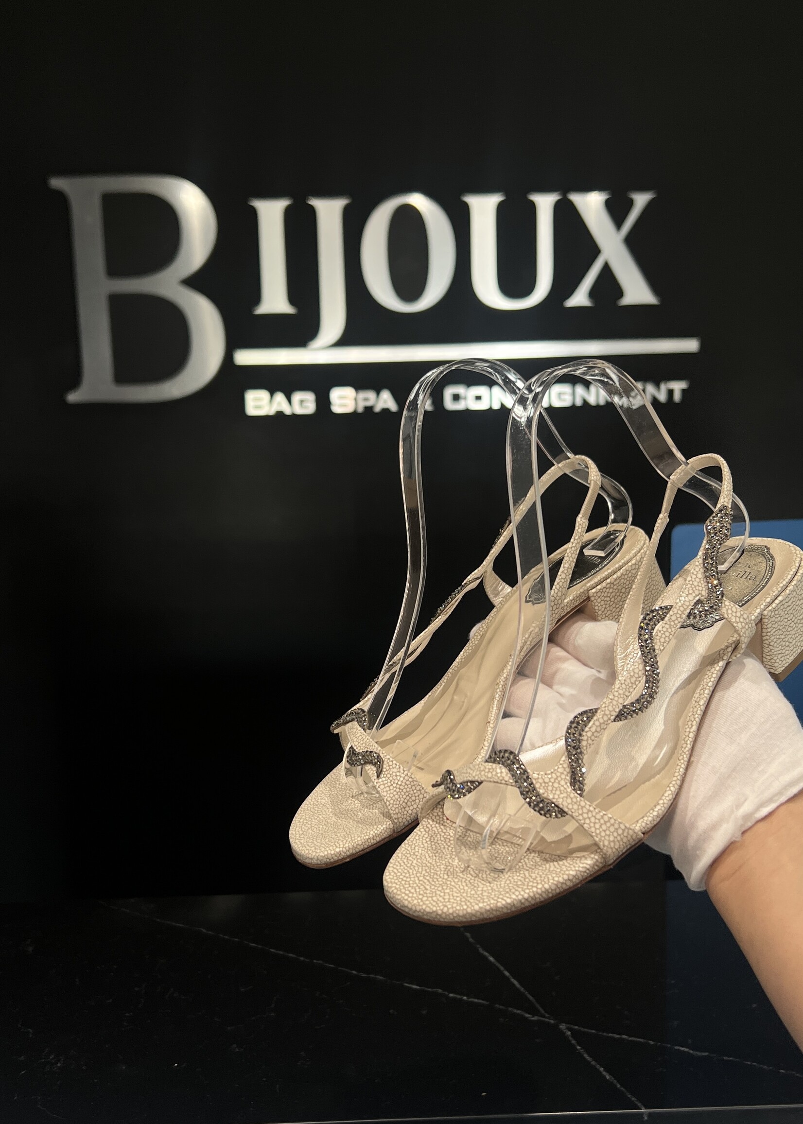 René Caovilla Beige Leather Sandals 36.5