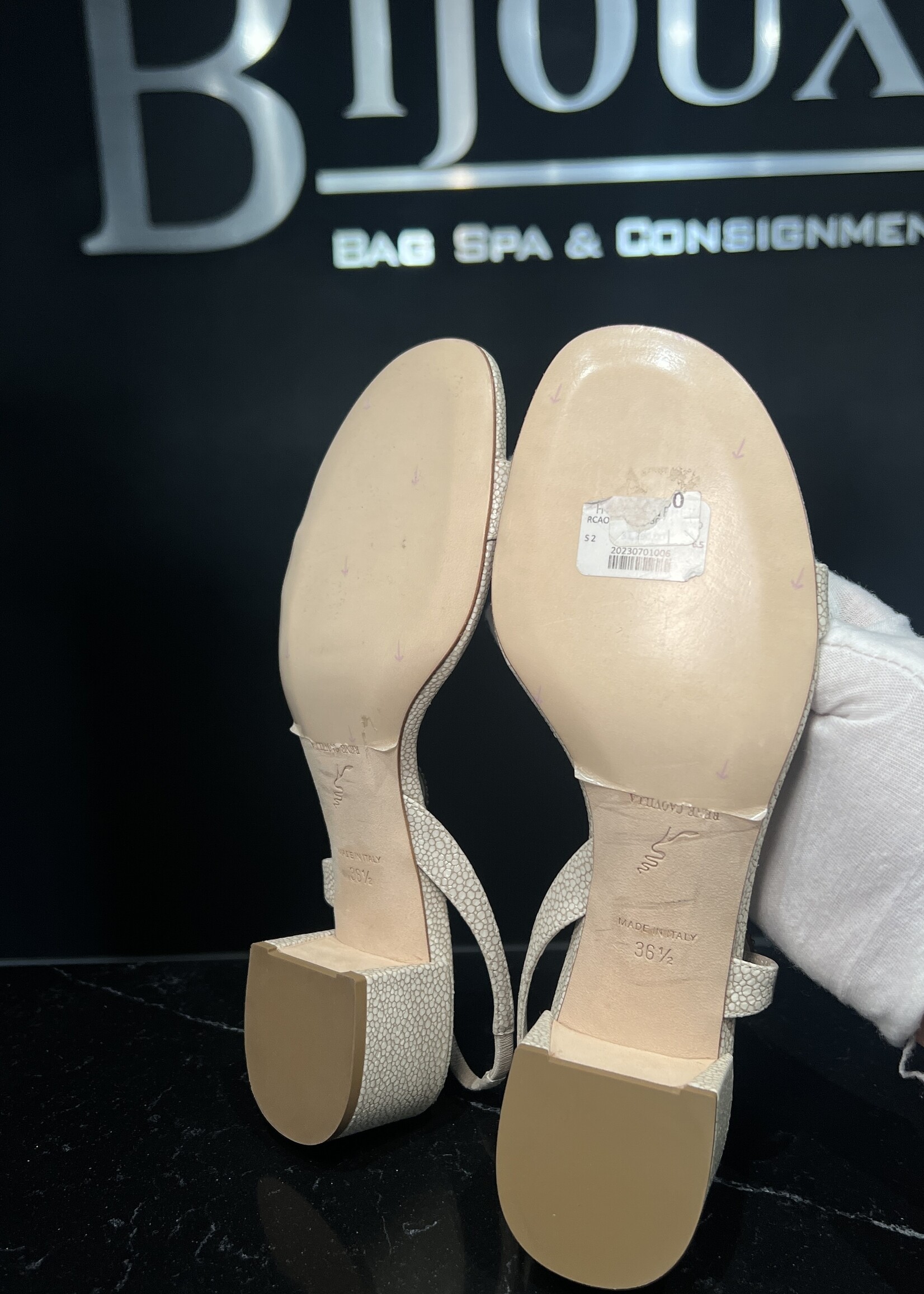 René Caovilla Beige Leather Sandals 36.5