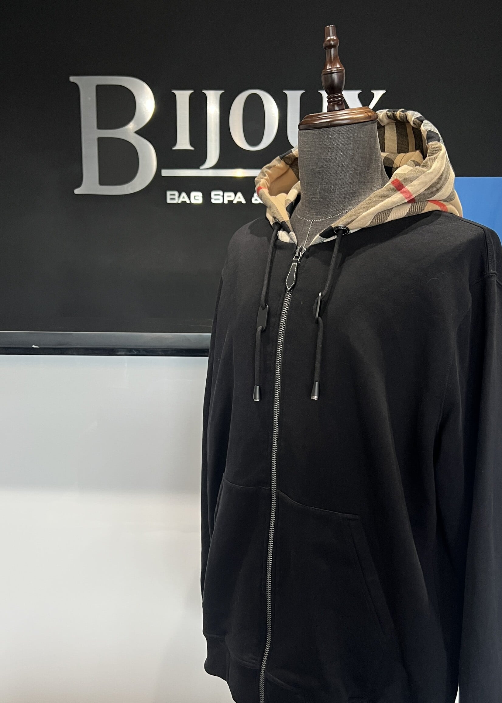 Burberry Burberry Check Pattern Zip Up Hoodie