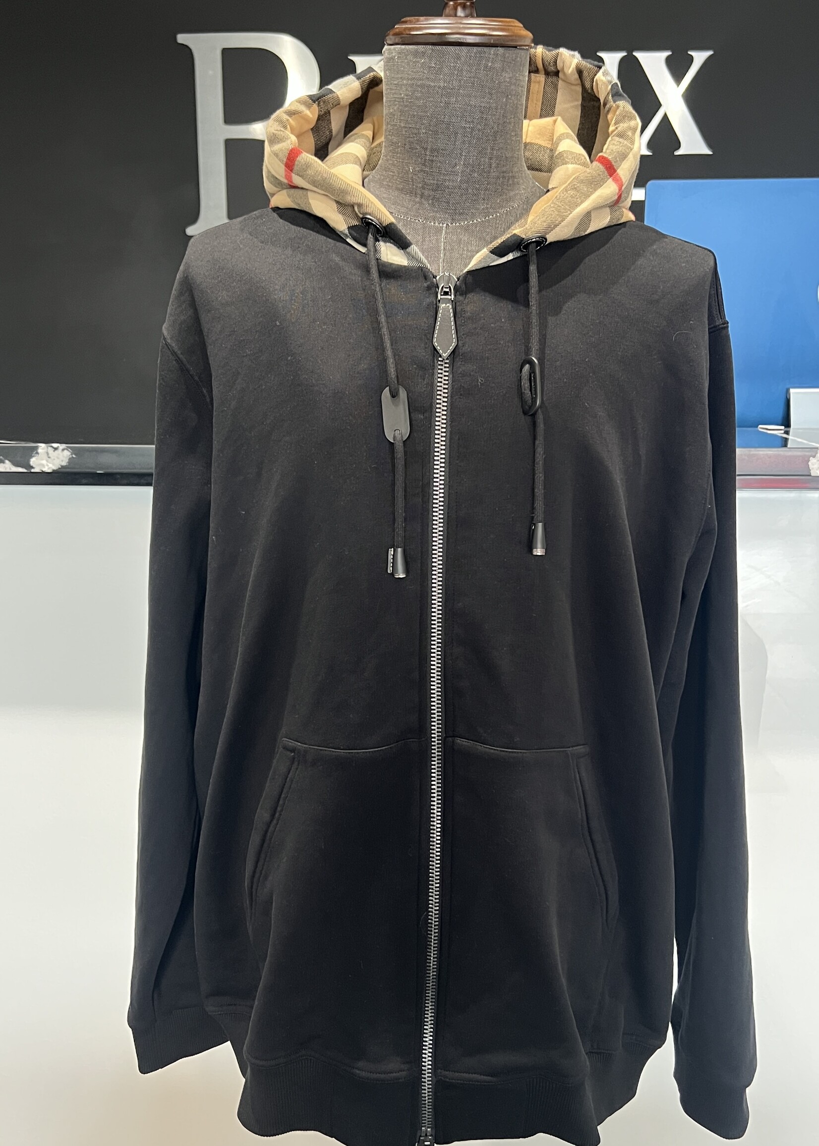 Burberry Burberry Check Pattern Zip Up Hoodie
