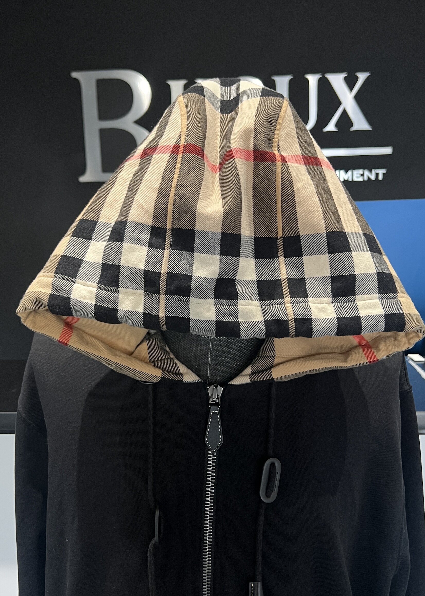 Burberry Burberry Check Pattern Zip Up Hoodie