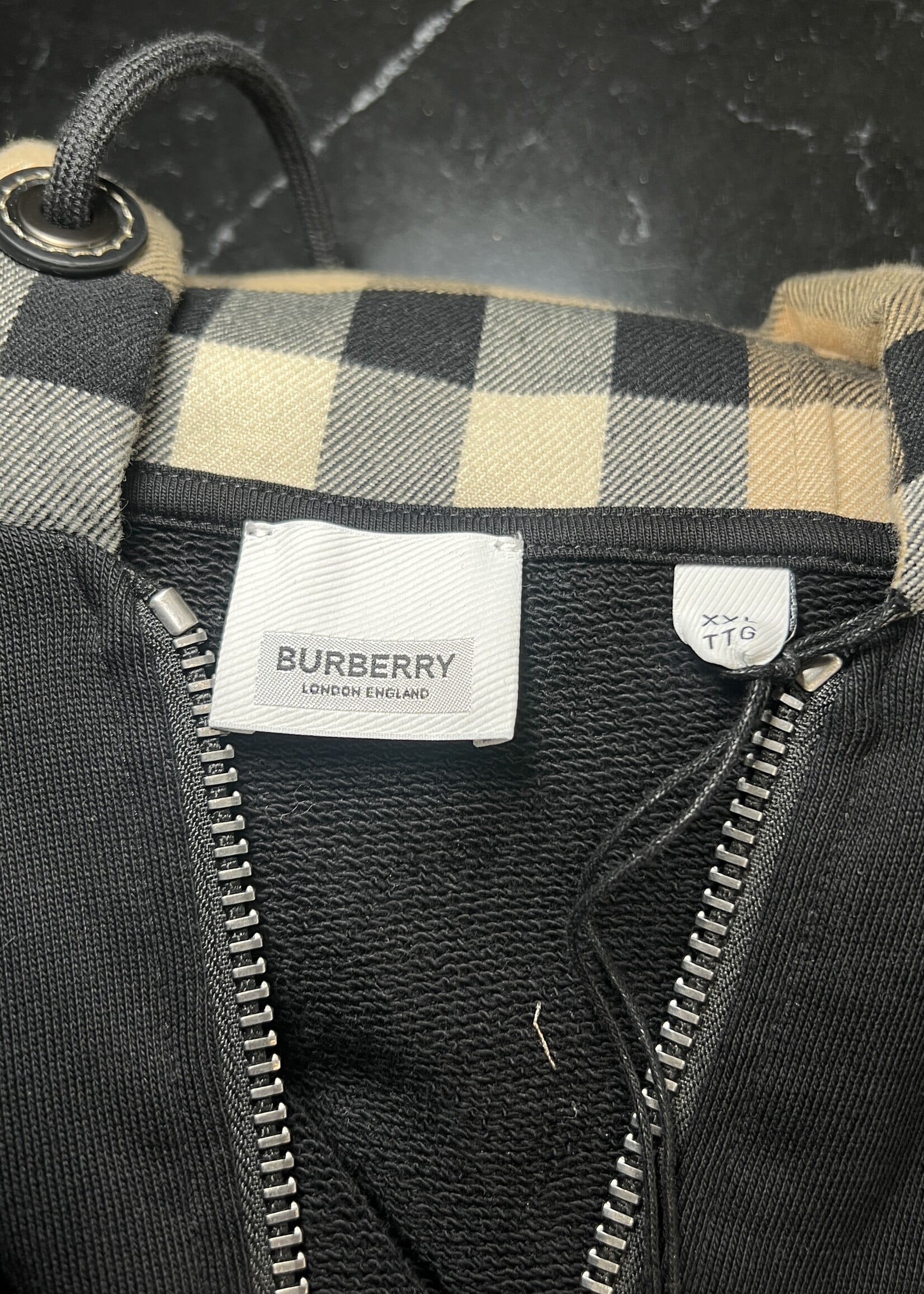 Burberry Burberry Check Pattern Zip Up Hoodie