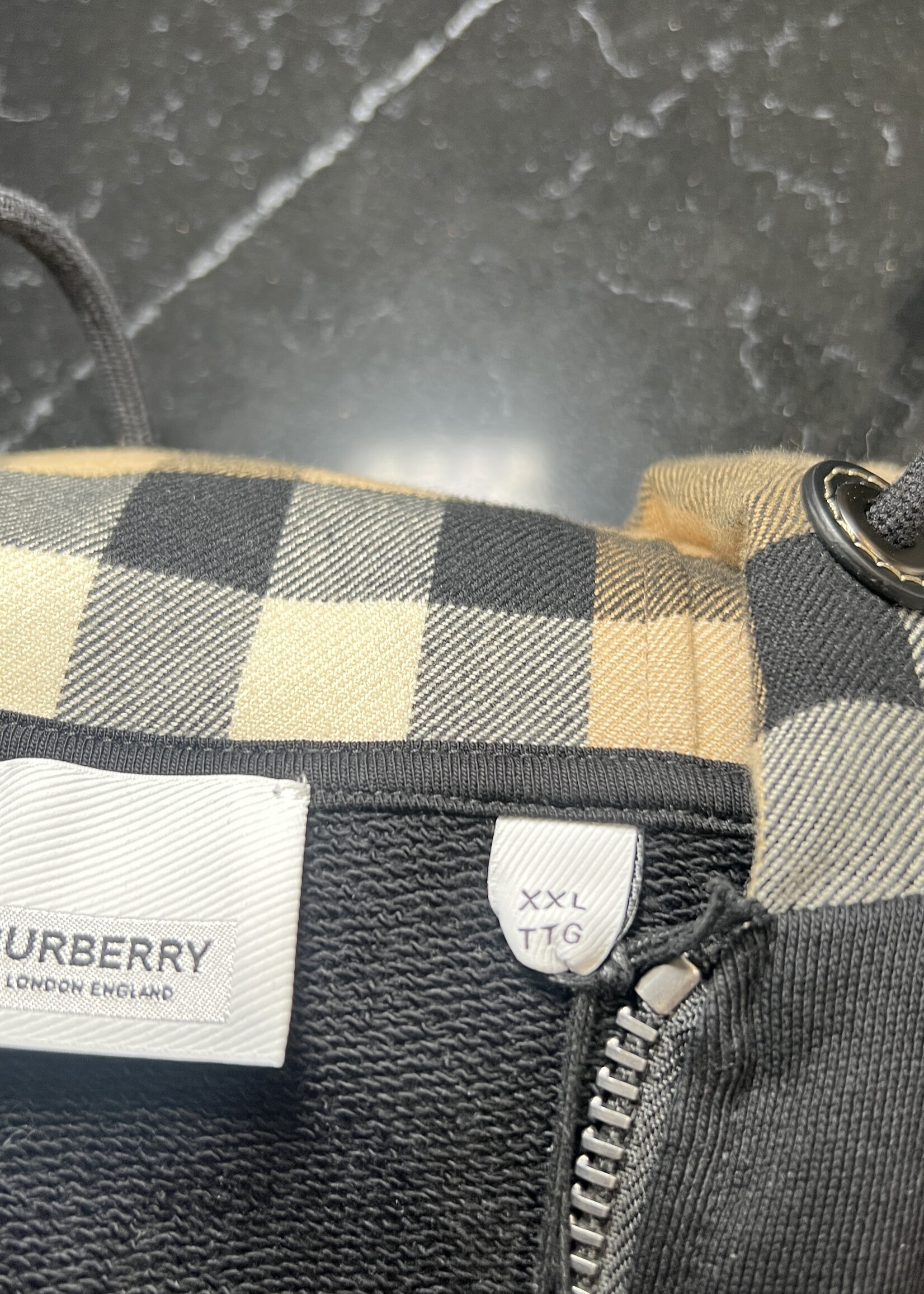 Burberry Burberry Check Pattern Zip Up Hoodie