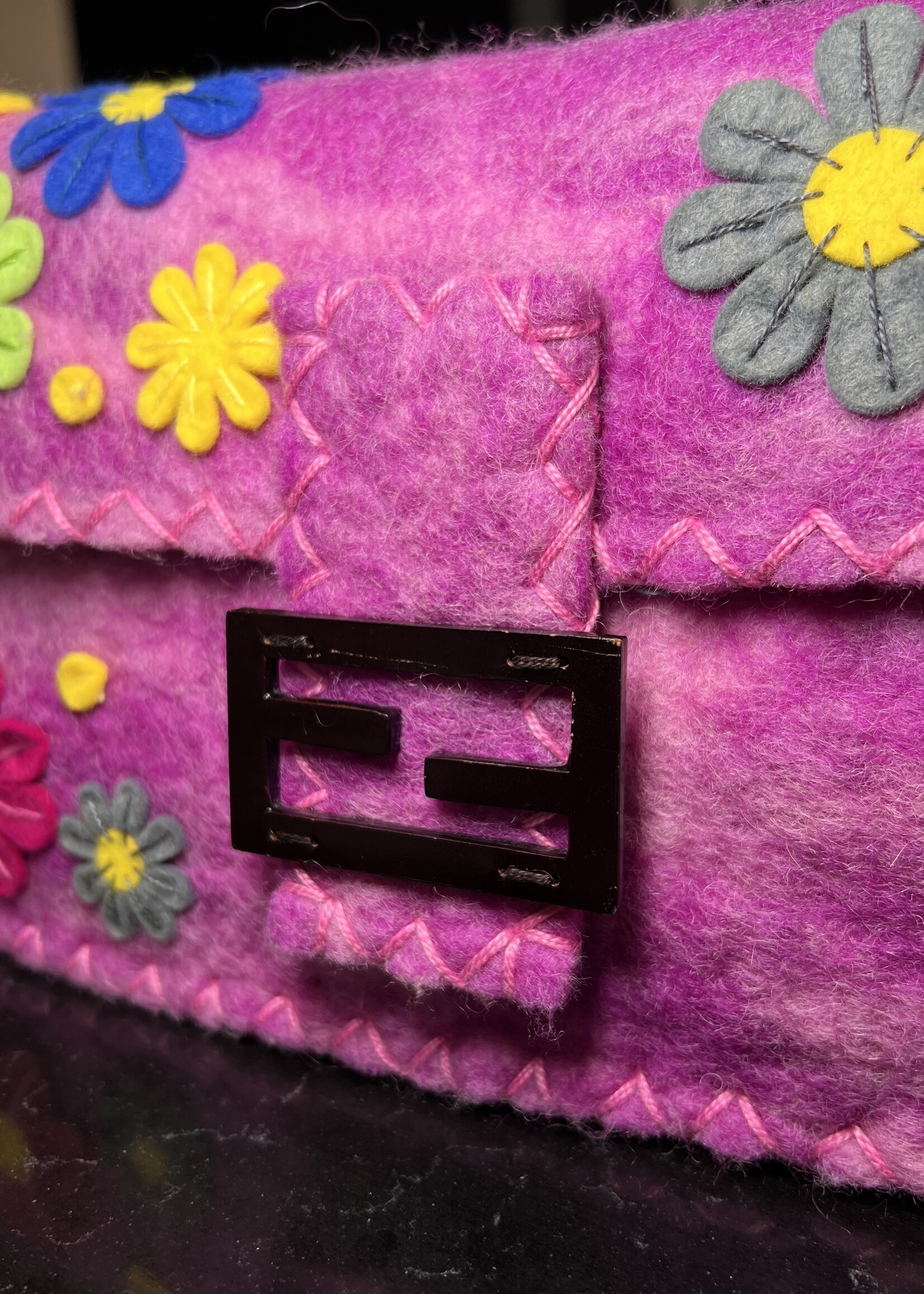 Fendi Fendi Baguette Floral Pink Bag