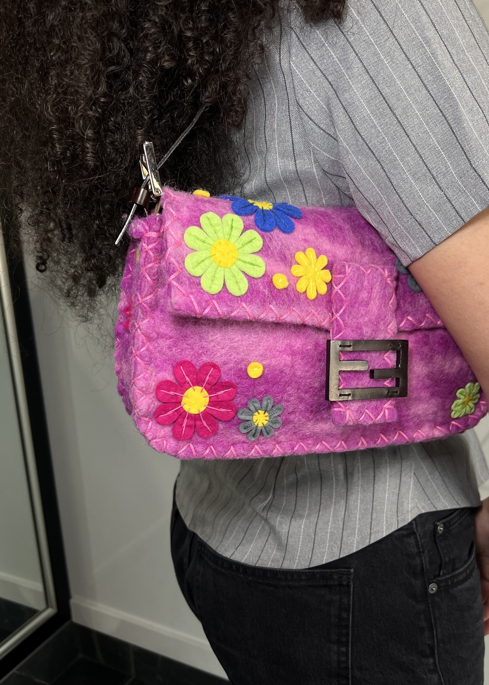 Fendi Fendi Baguette Floral Pink Bag