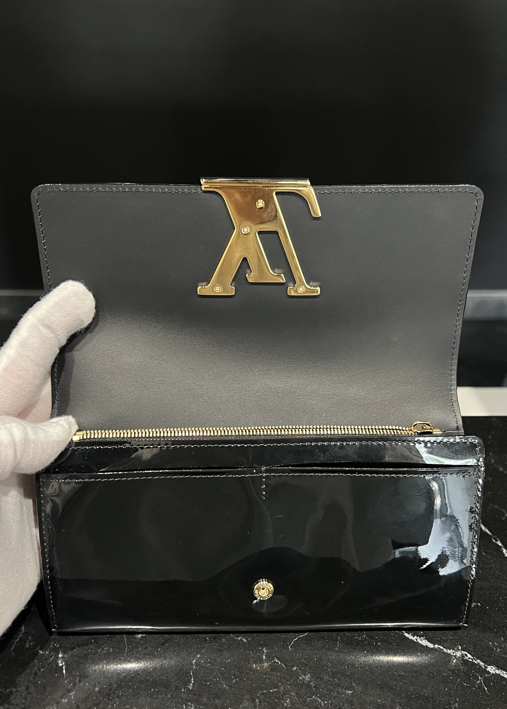 Louis Vuitton Louis Vuitton Patent Louise Wallet