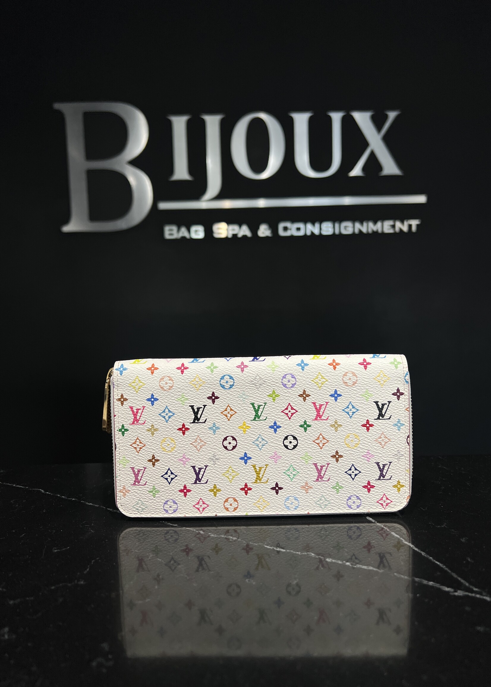 Louis Vuitton Louis Vuitton White Multicolour Zippy Wallet