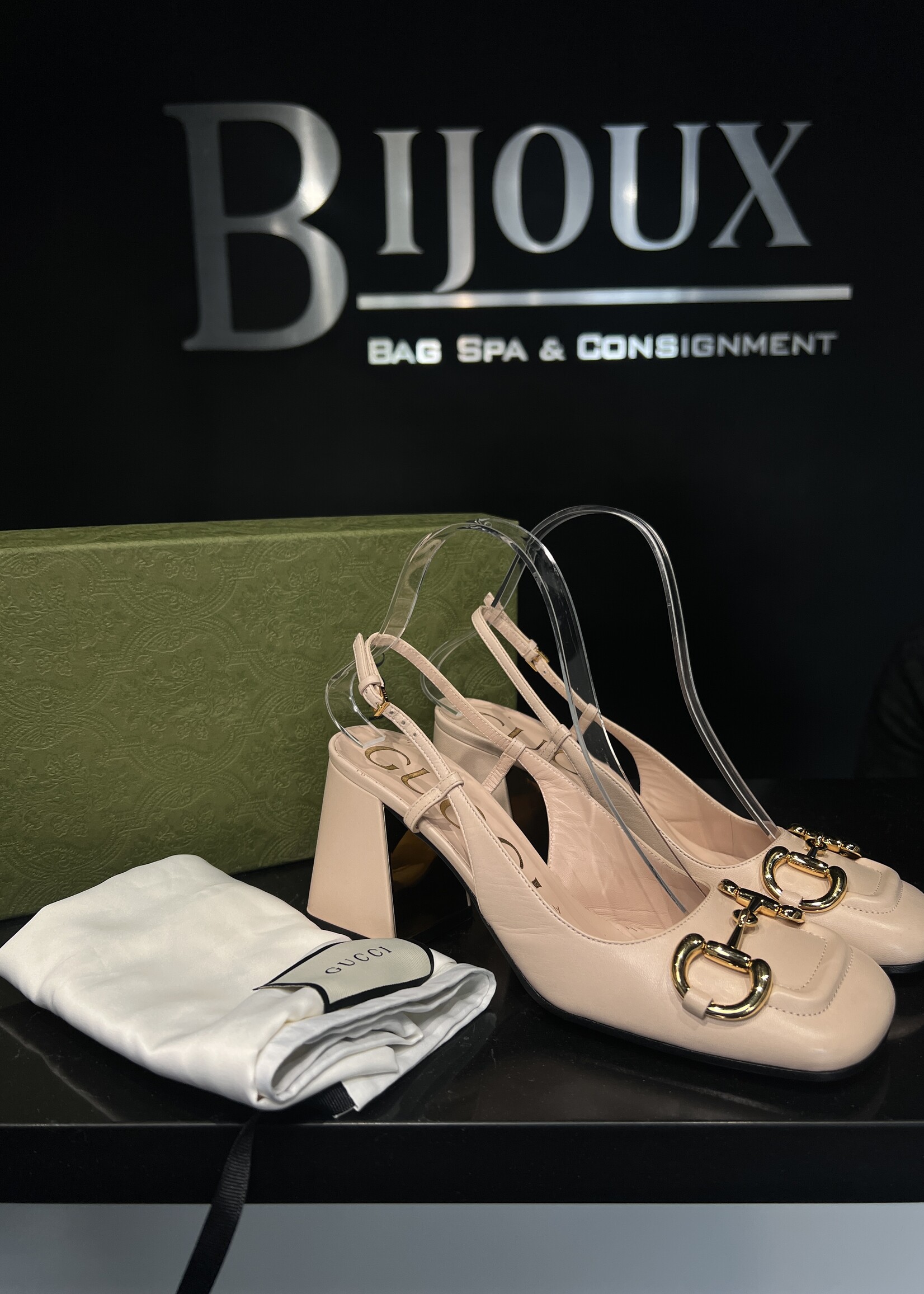Gucci SOLD- Gucci Malaga Horsebit Slingback Pumps -37