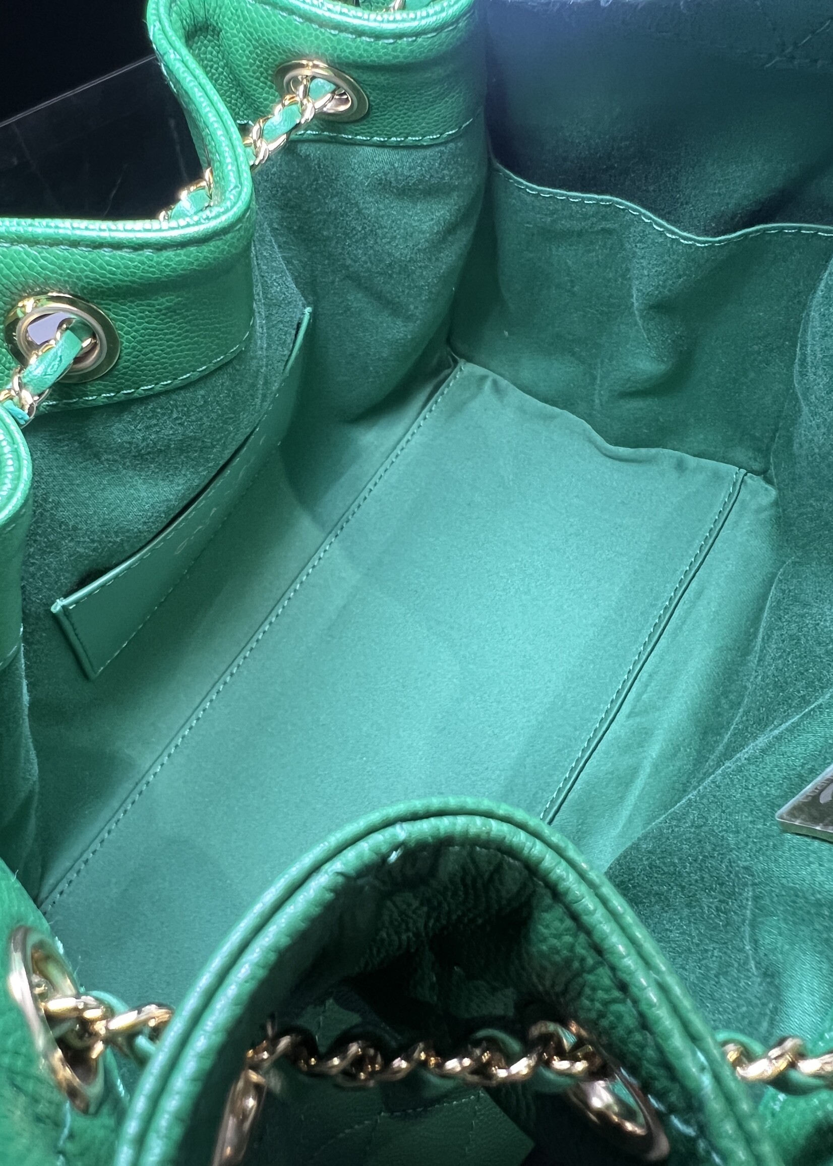 Chanel Chanel 25 Small Green Caviar
